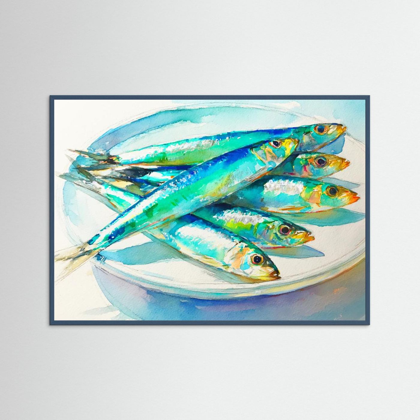 Colorful Sardines Painting by Treechild Fine Art Paper 