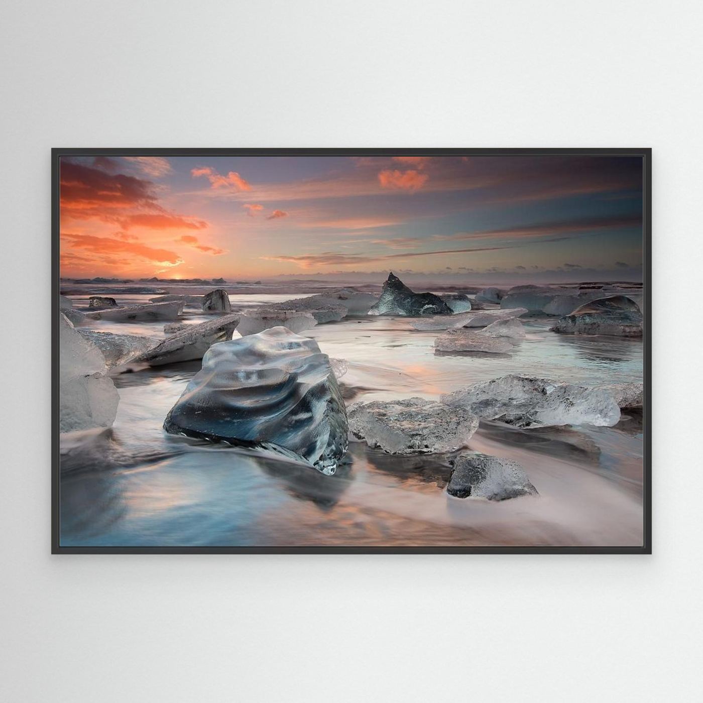 glacial lagoon beach by Massimo Baroni Canvas