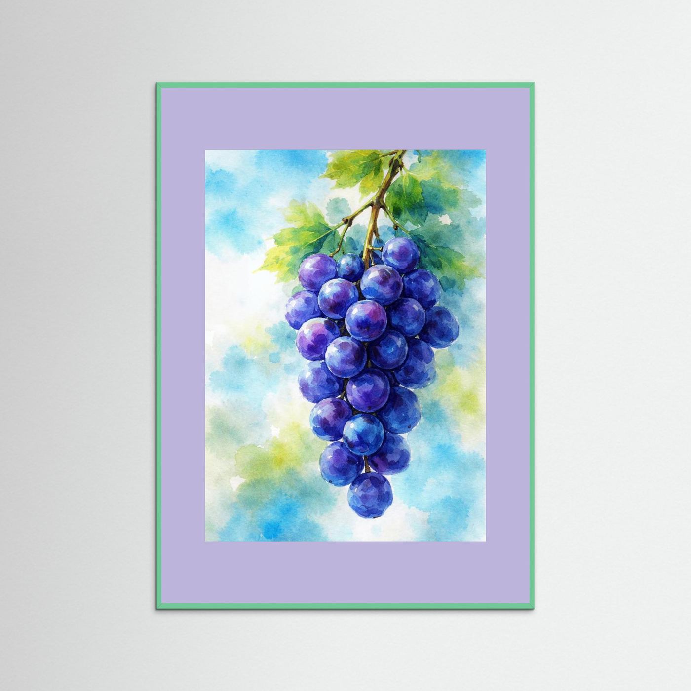 Purple Grapes Watercolor by Natalie Bruns Fine Art Paper 