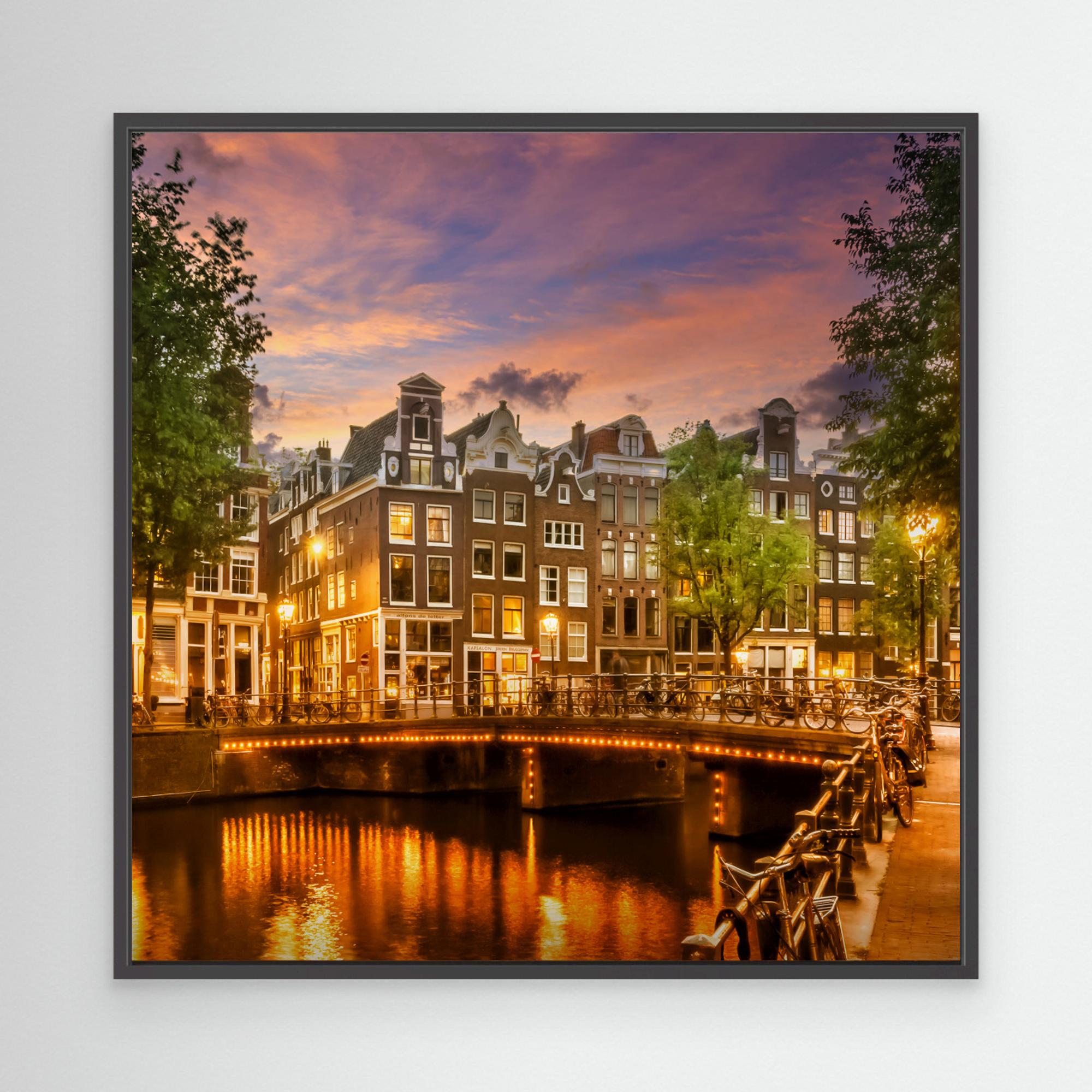 AMSTERDAM Idyllic impression from Singel by Melanie Viola Canvas