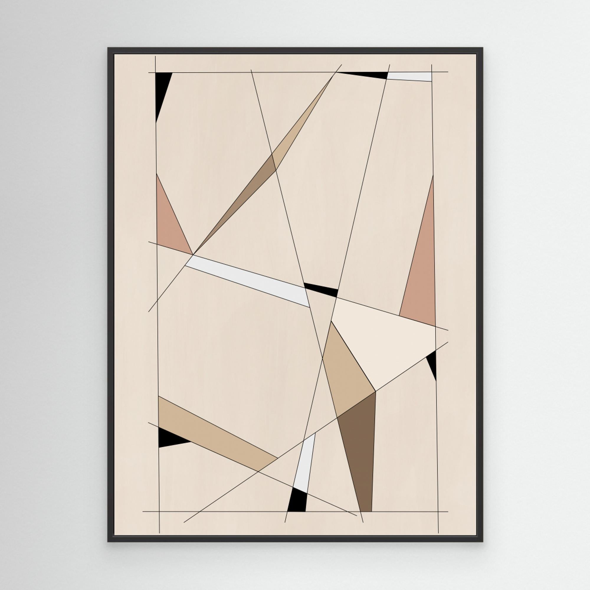 Geometric Beige art No.1 by Elena Ristova Canvas