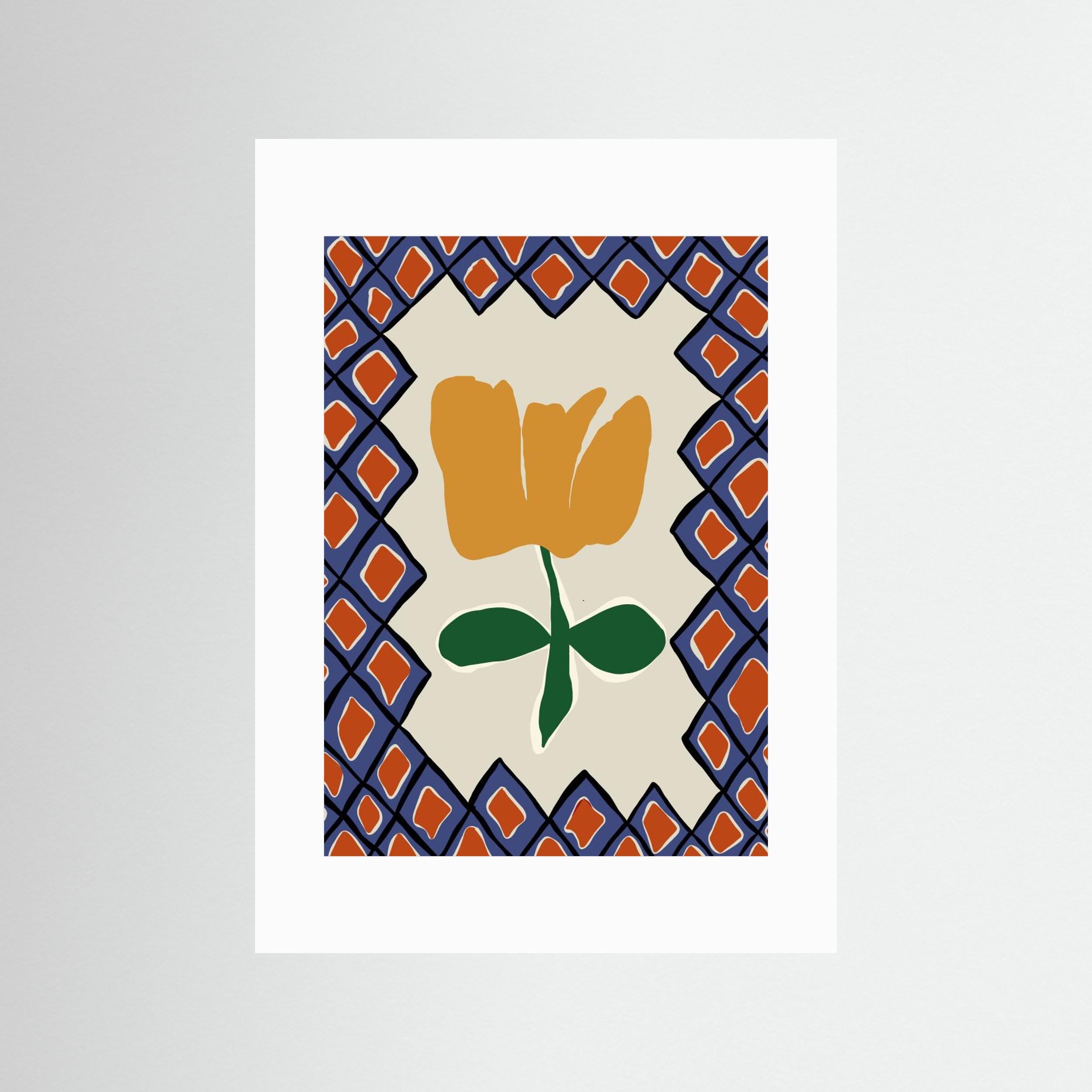Petal plaid playtime II by Miho Art Studio Fine Art Paper 