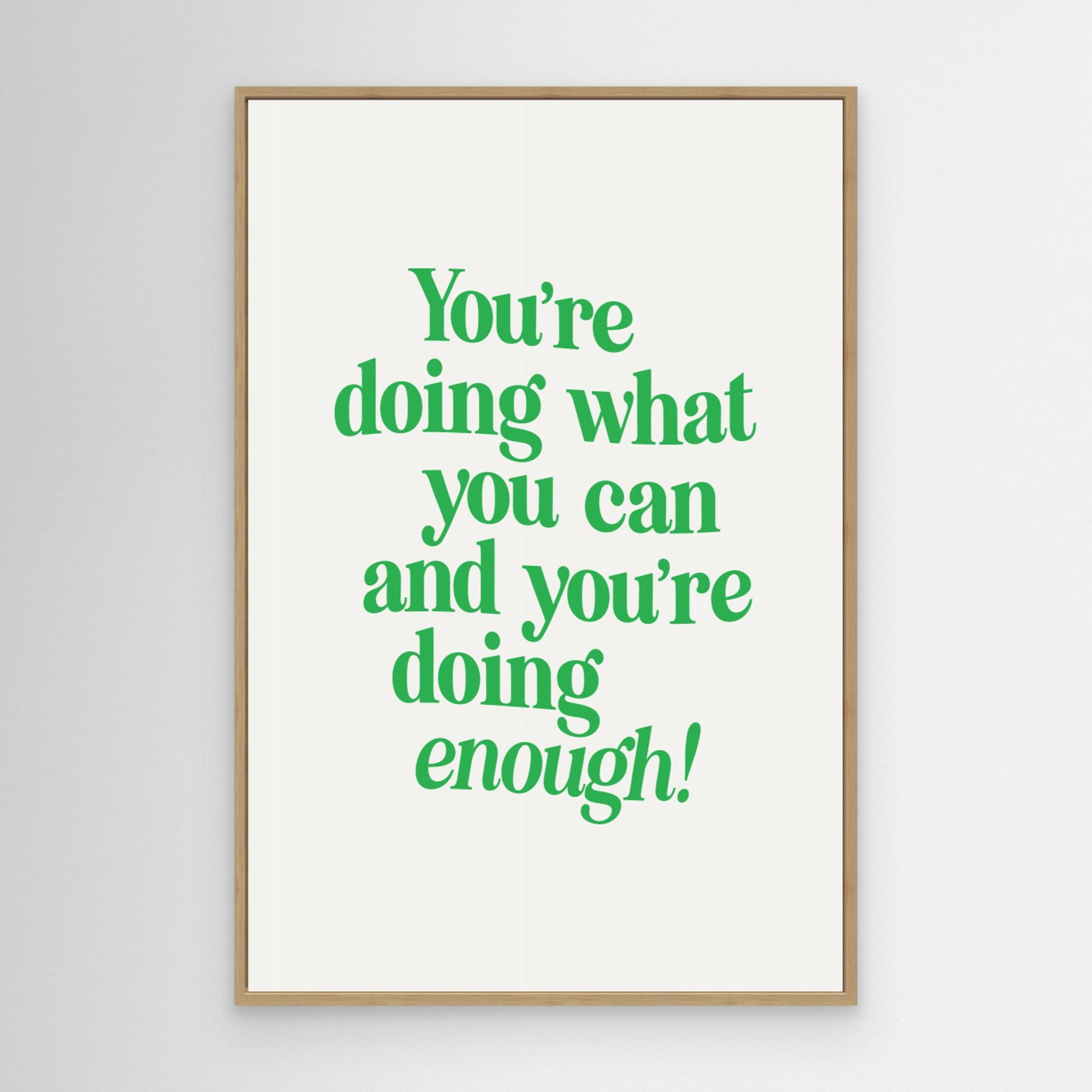 You're Doing What You Can and You're Doing Enough F5f3f0 by Brett Wilson Canvas