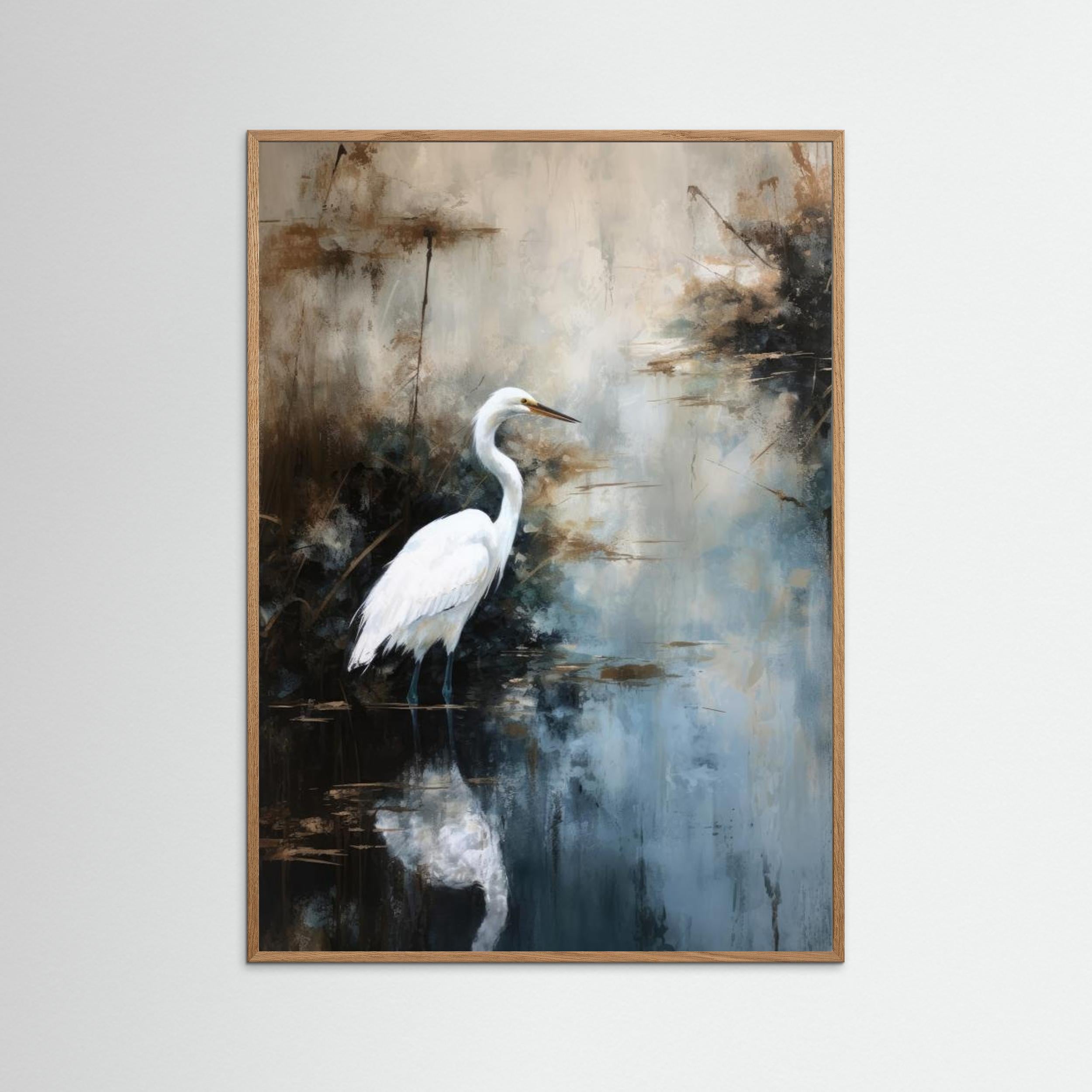 Egret in Lake by Treechild Fine Art Paper