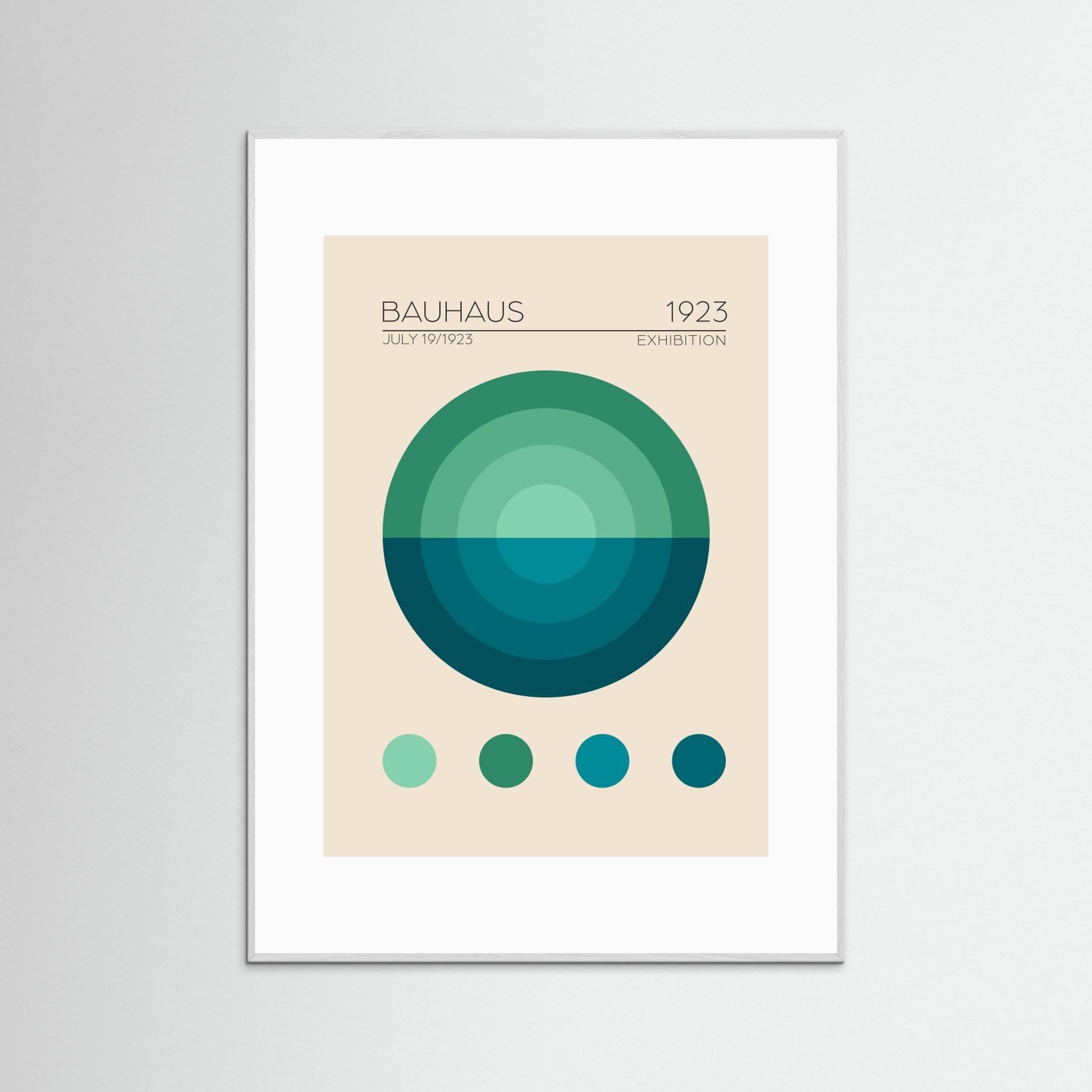 Bauhaus Mavi Daire by Emel Tunaboylu Fine Art Paper 