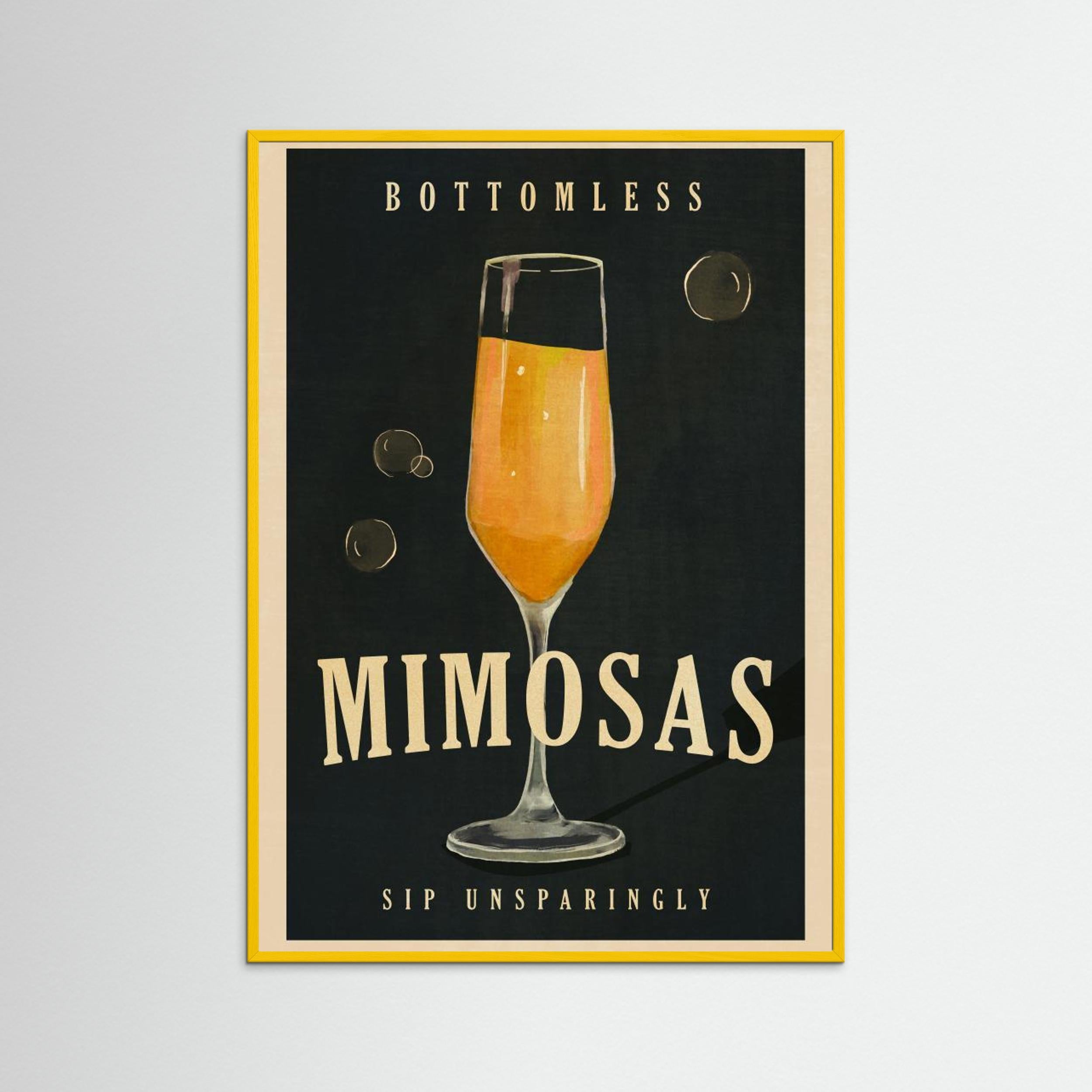 Bottomless Mimosas Art Deco Cocktail Bar Art by The Whiskey Ginger