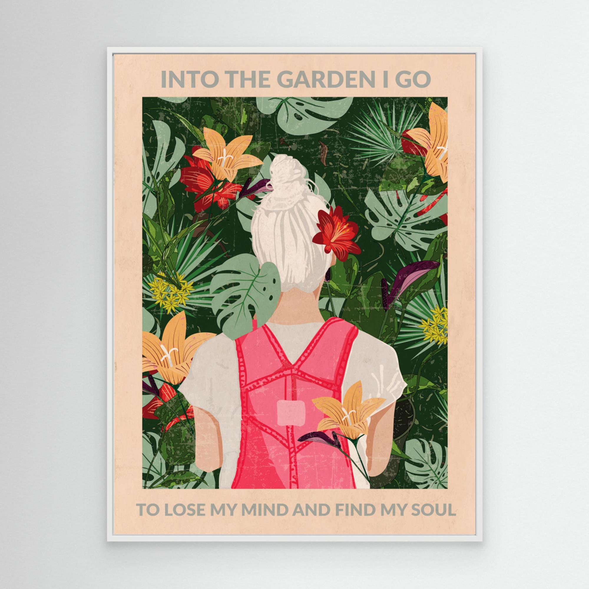 Into the Garden (grey) by Wall Chart Art Studio Canvas