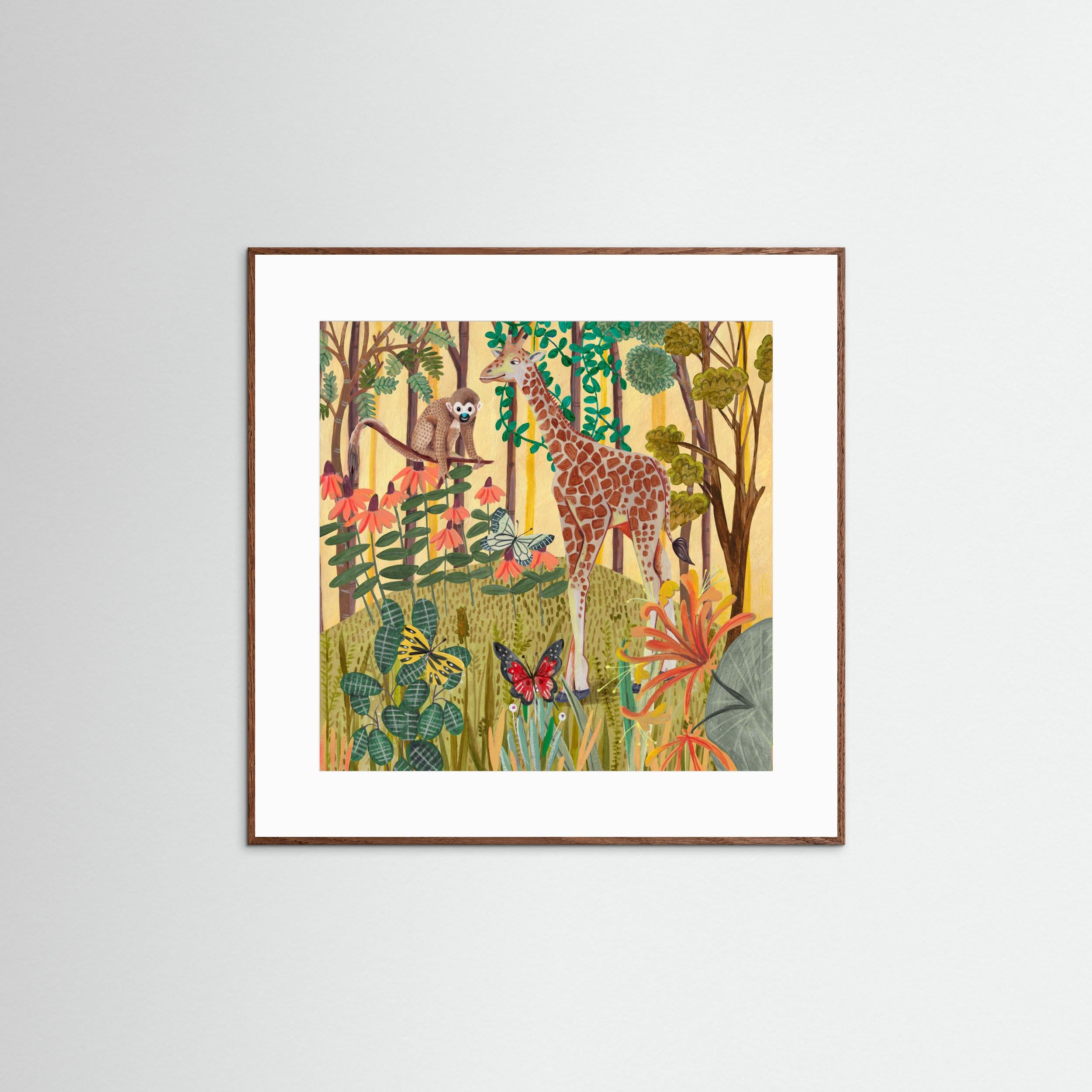 Giraffe in nature by Caroline Bonne Müller Fine Art Paper