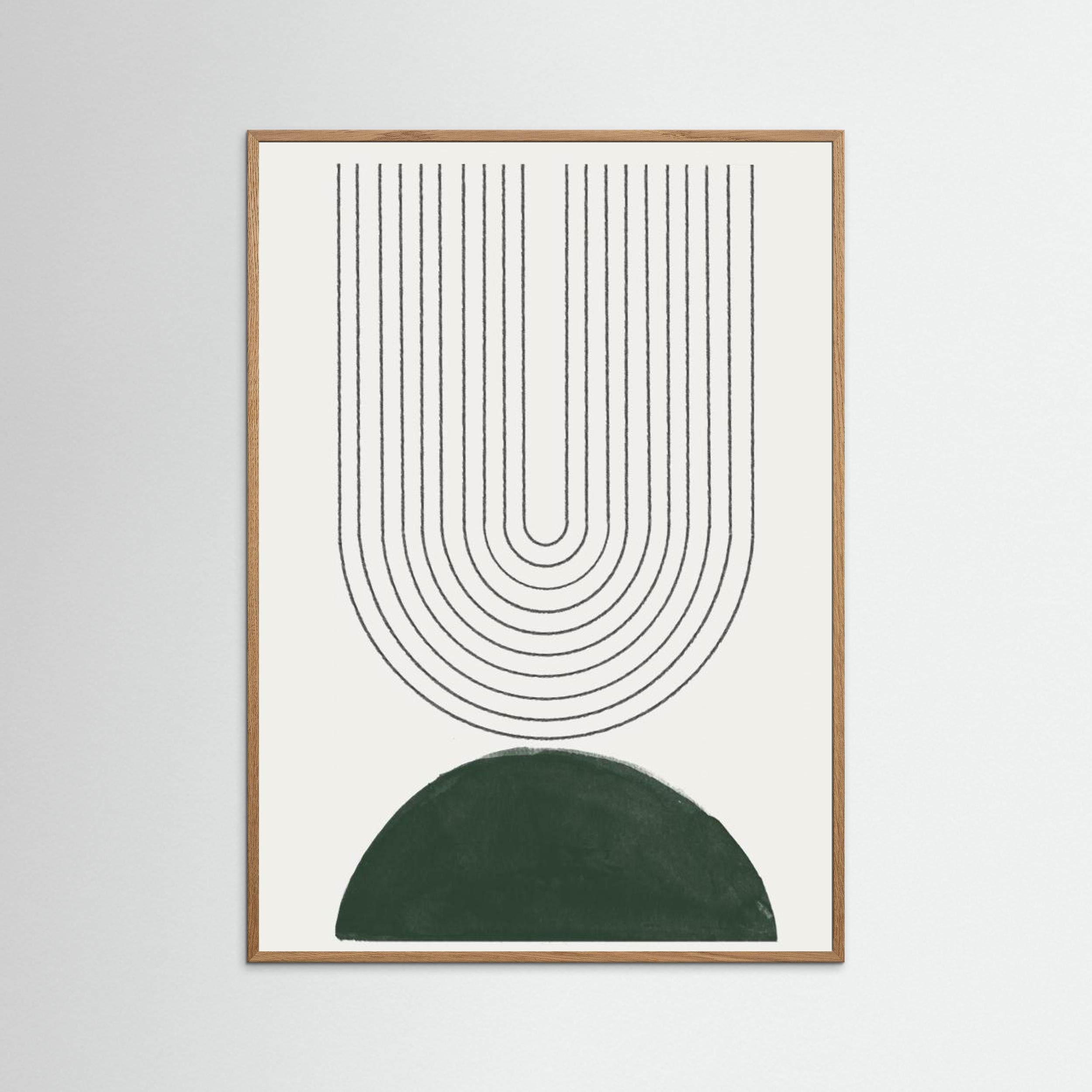 Green Mid Century Modern No.5 by The Miuus Studio Fine Art Paper
