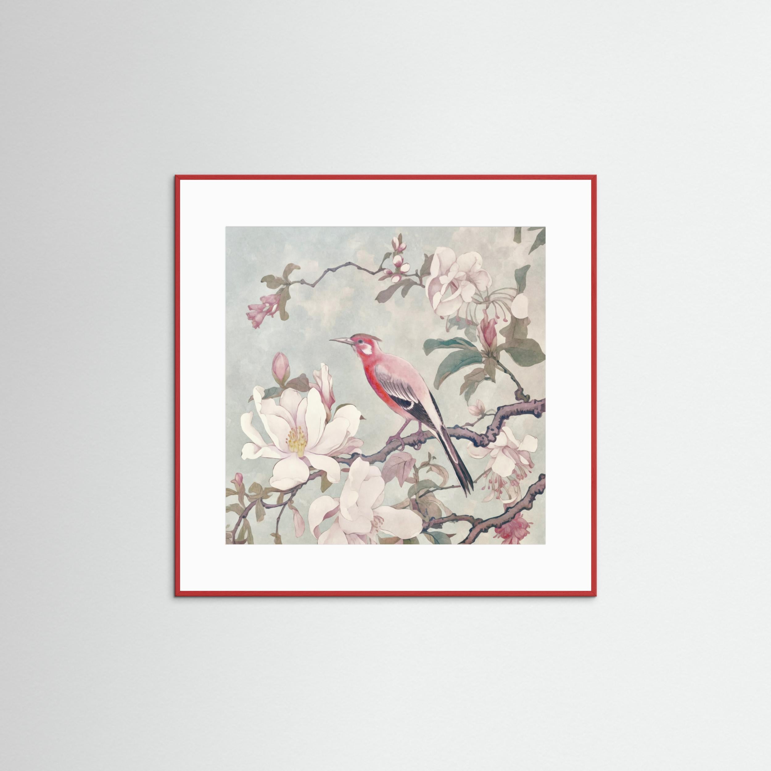 Chinoiserie Bird Spring Vibes 004 by Andrea Haase Fine Art Paper