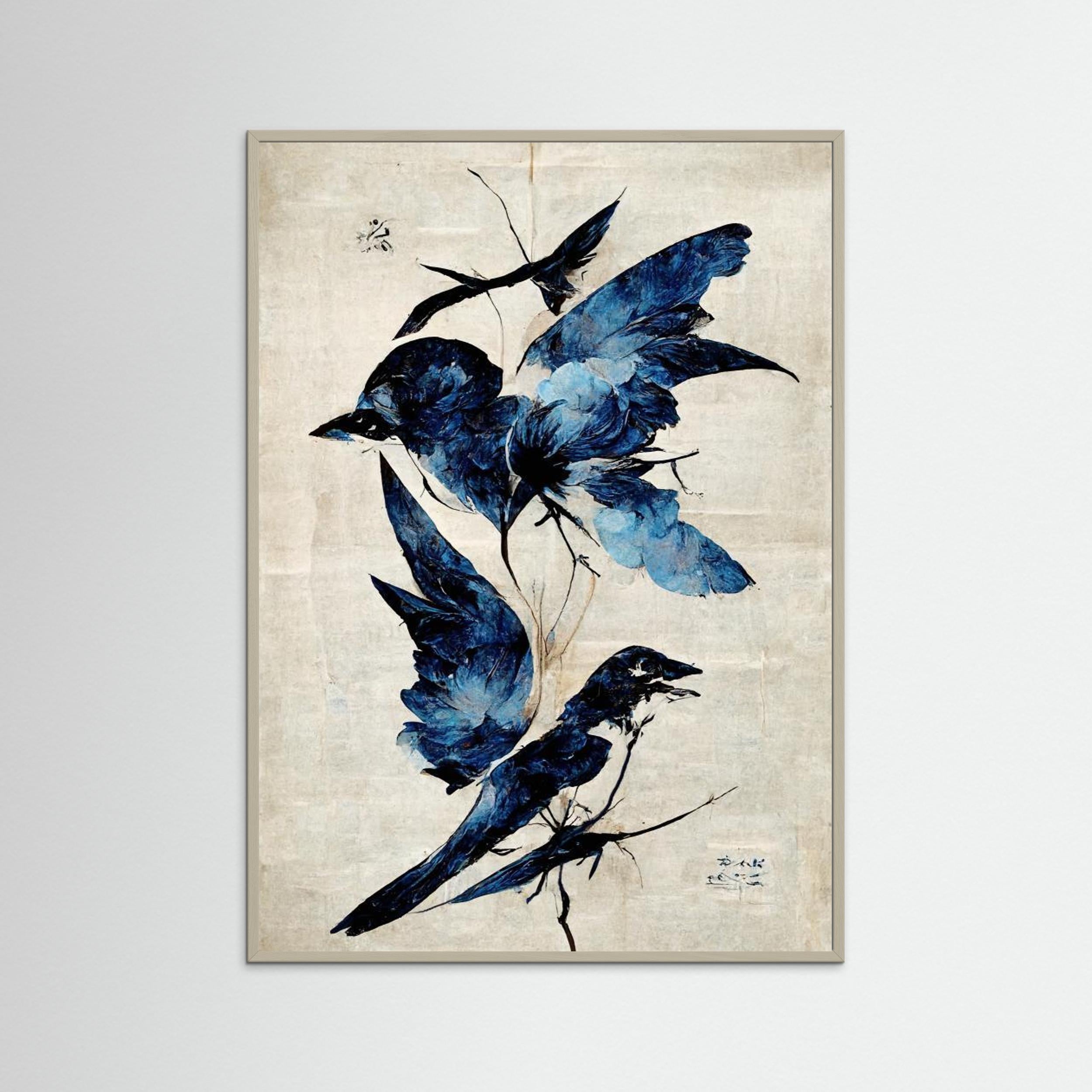 Blue Birds by Treechild Fine Art Paper