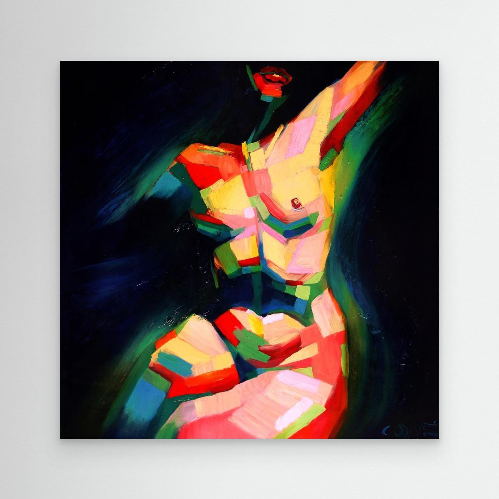Cubist Sitting Nude (2014) by Corné Akkers