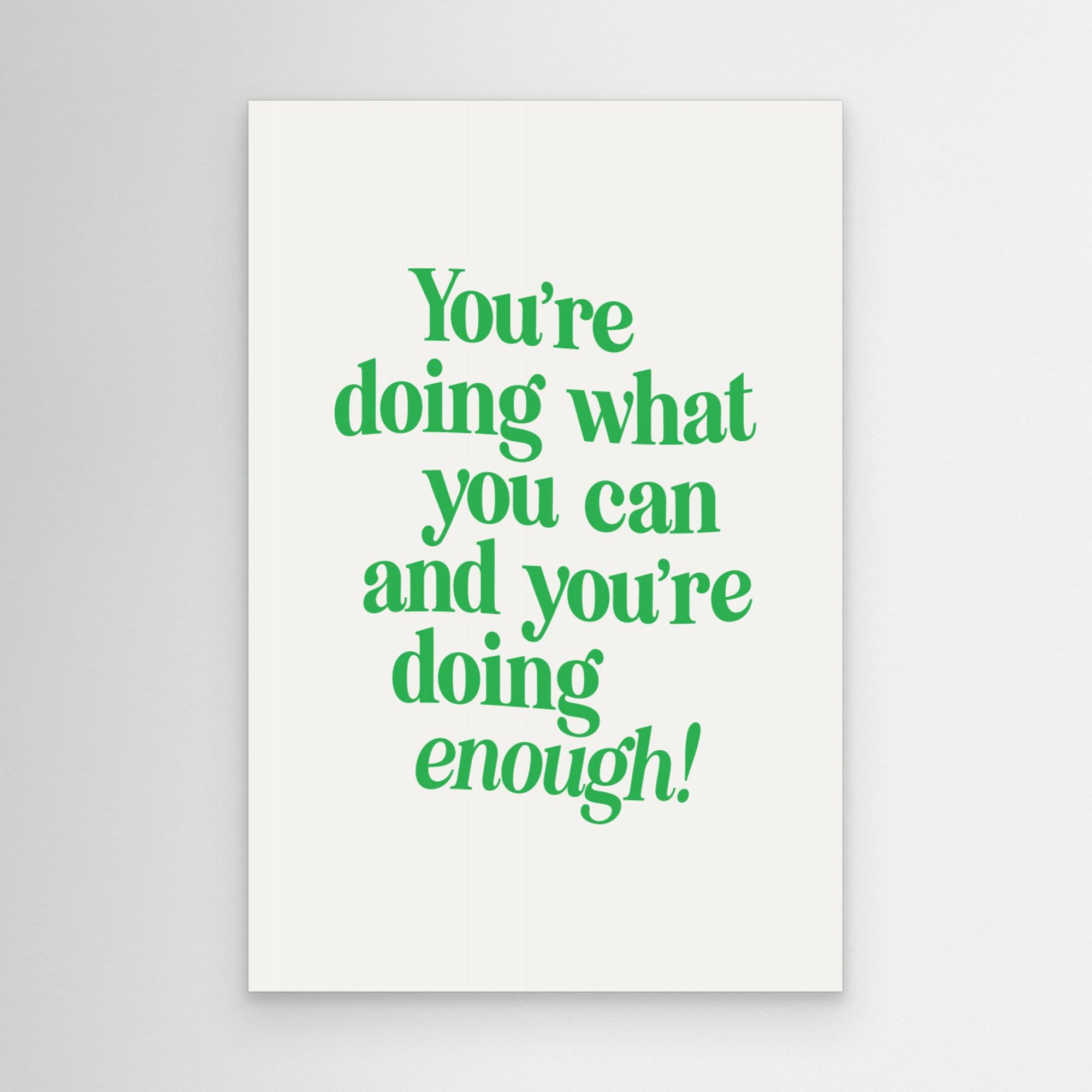 You're Doing What You Can and You're Doing Enough F5f3f0 by Brett Wilson Canvas