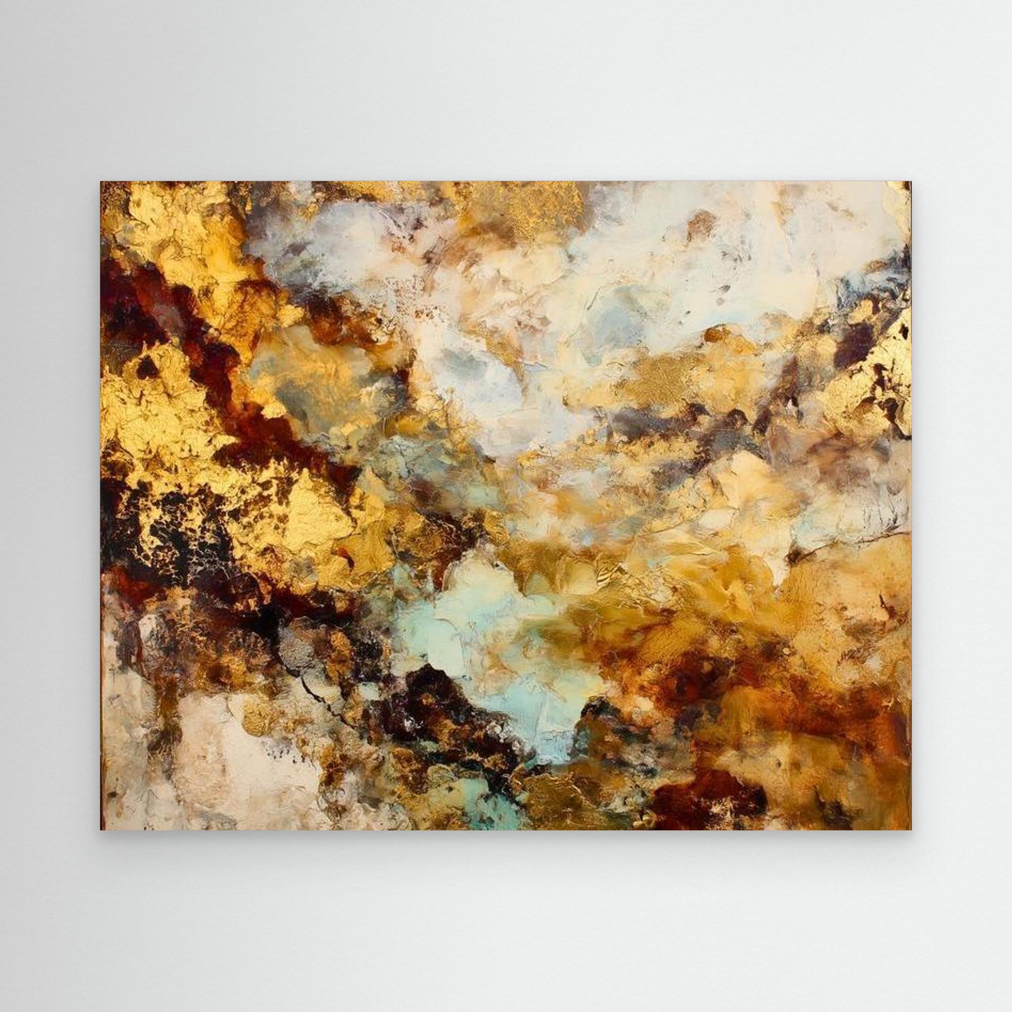 Burning Gold No.1 By Natty Jaxxx The Frame Gain Canvas