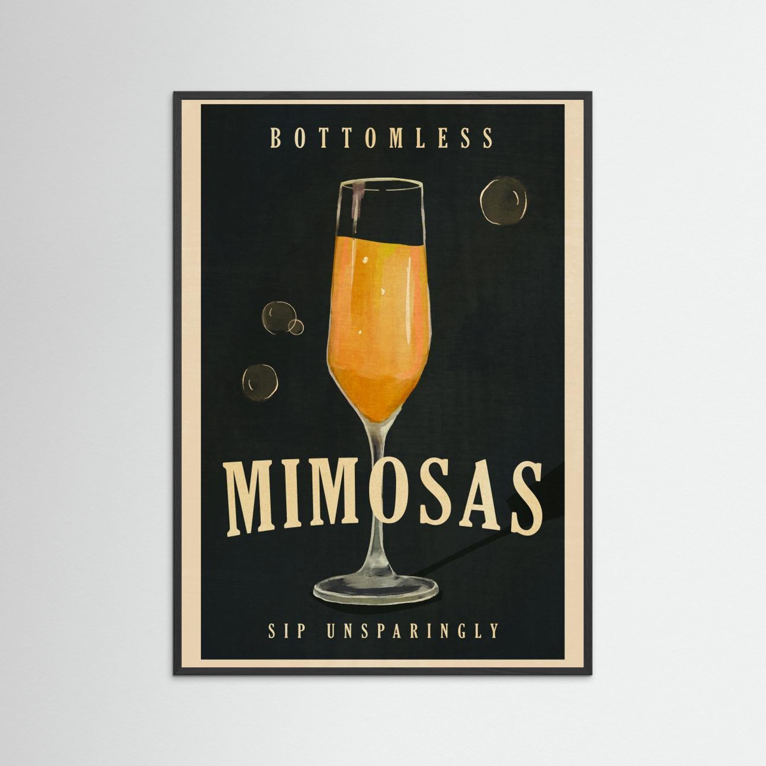 Bottomless Mimosas Art Deco Cocktail Bar Art by The Whiskey Ginger