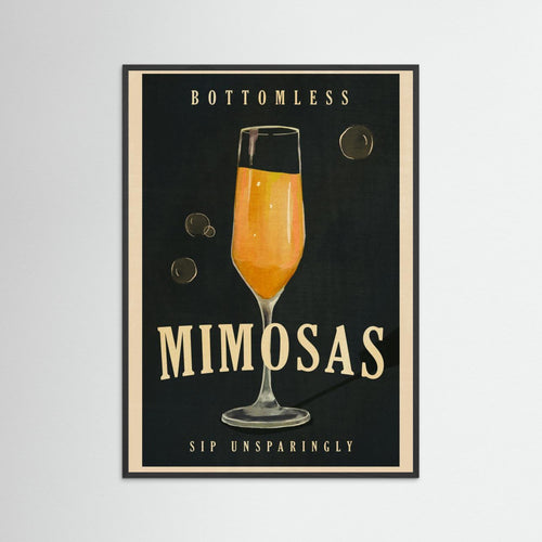 Bottomless Mimosas Art Deco Cocktail Bar Art by The Whiskey Ginger