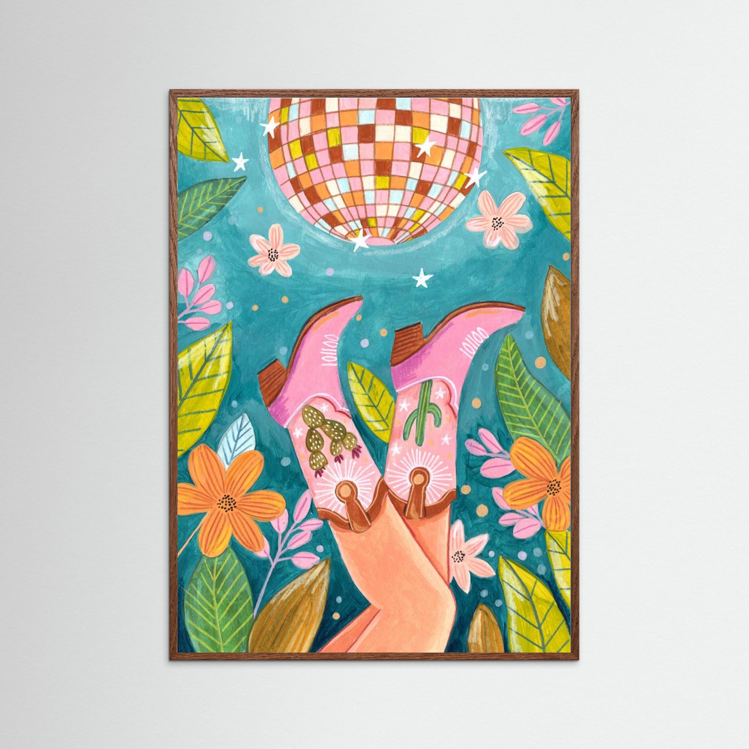 Cowboy boots and disco ball by Caroline Bonne Müller Fien Art Paper 