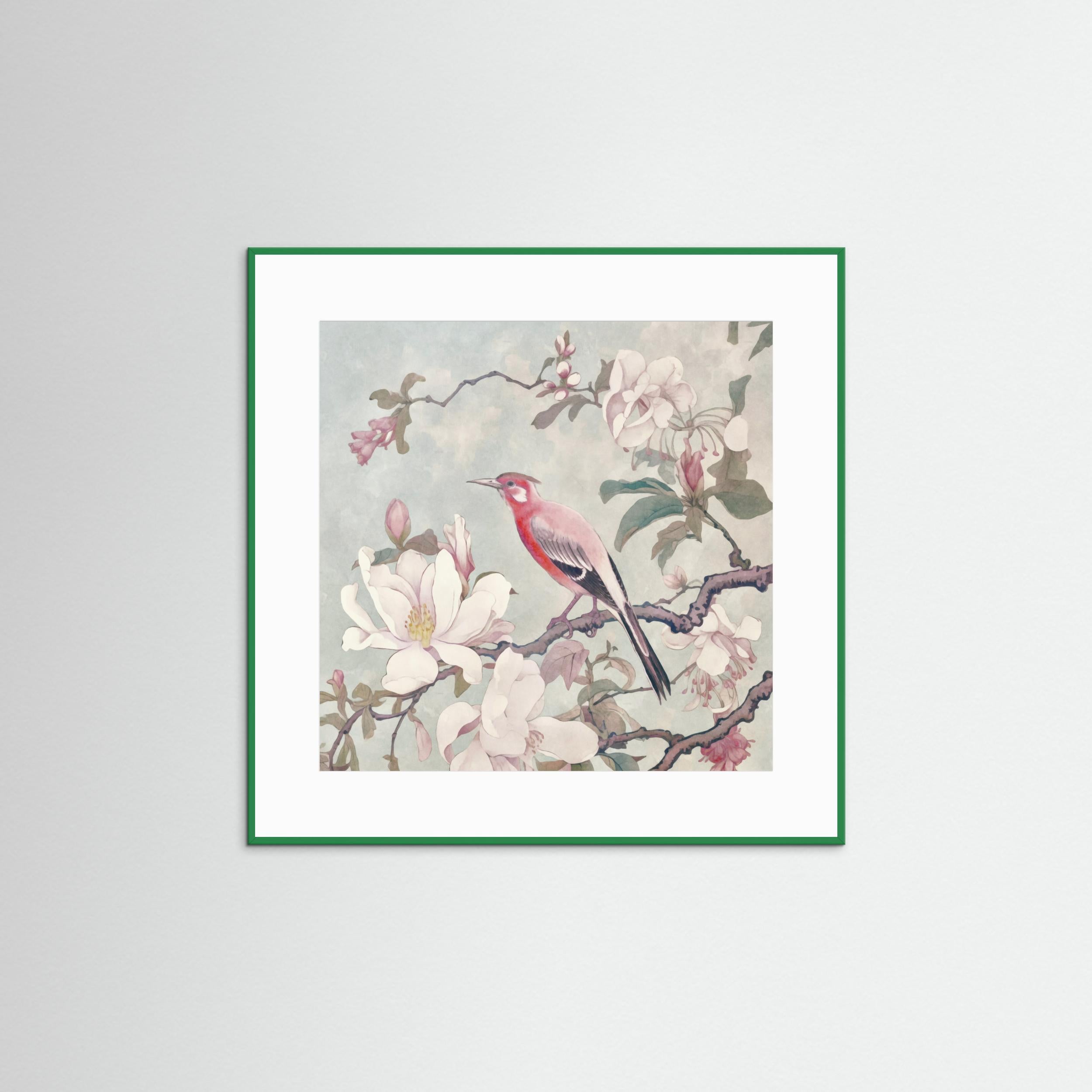 Chinoiserie Bird Spring Vibes 004 by Andrea Haase Fine Art Paper