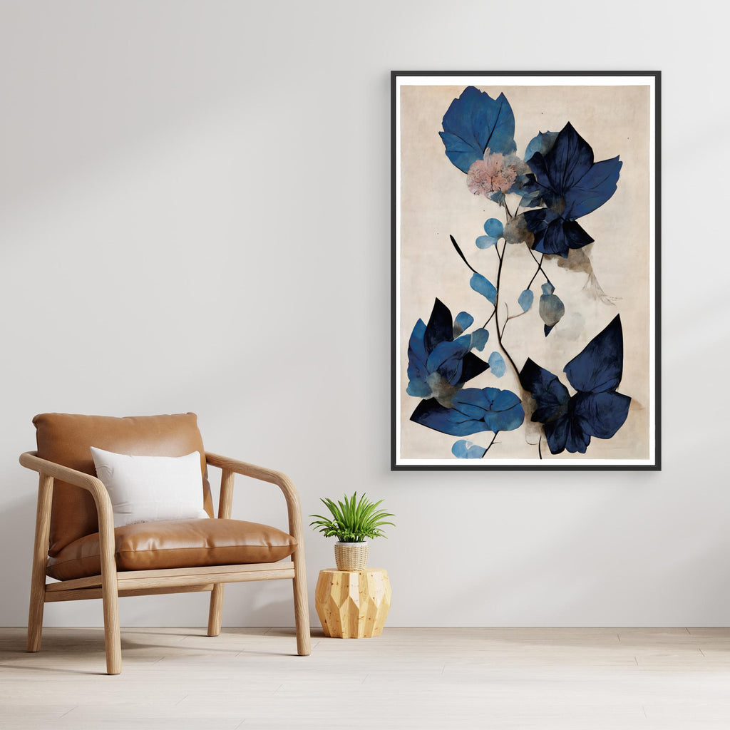 Blue Dry Flowers by Treechild Canvas