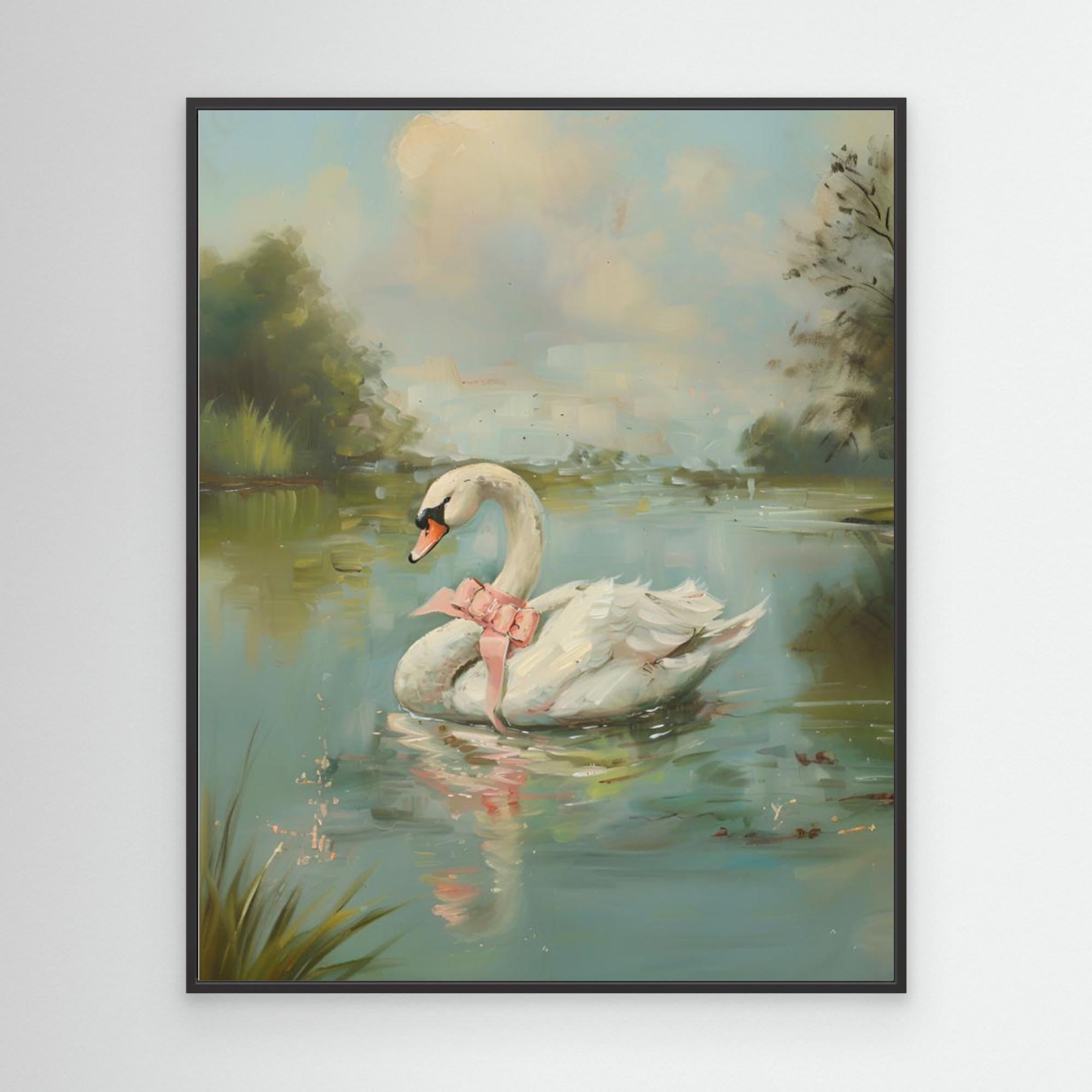 Vintage Swan Coquette by Jolly And Dash Canvas