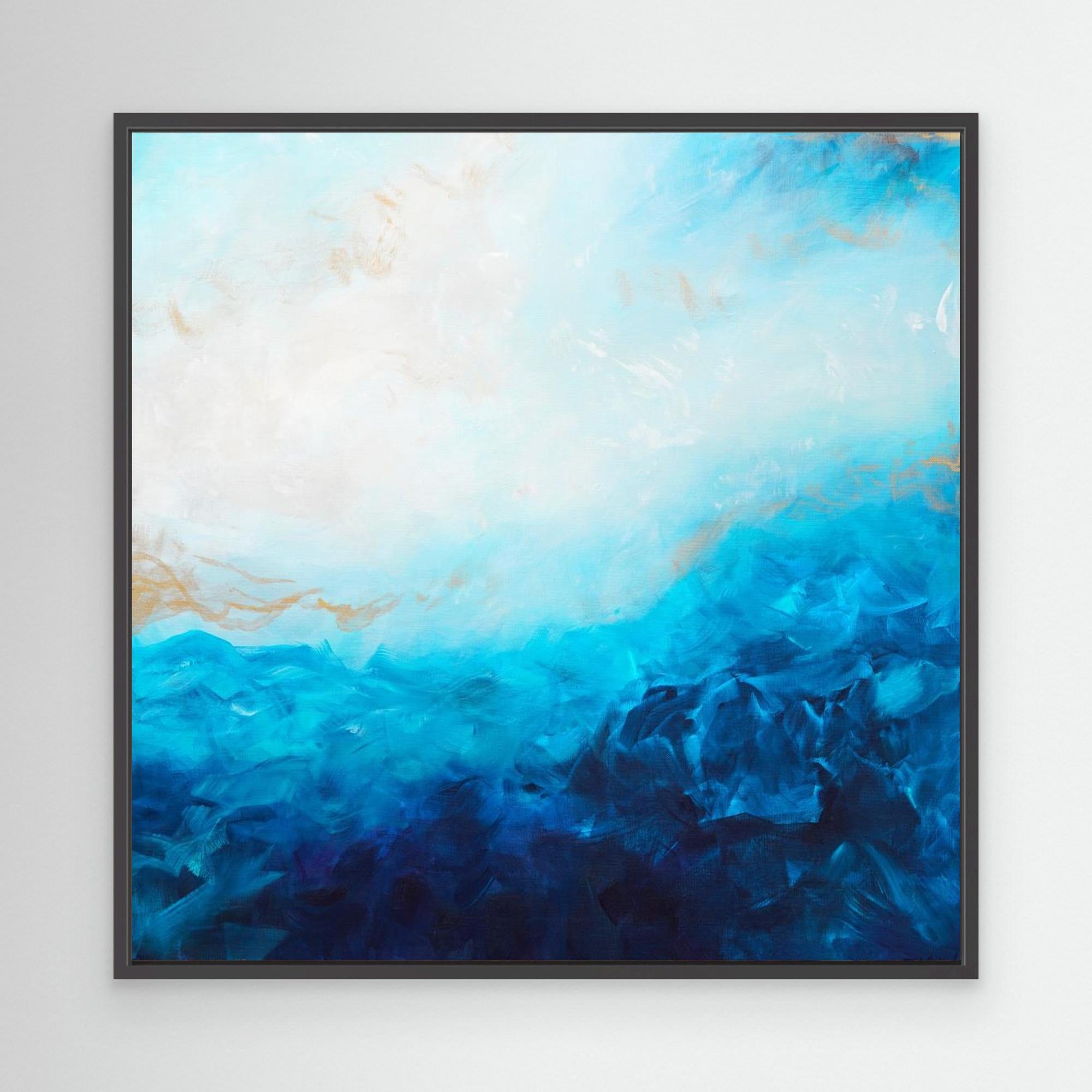 Blue Sea, golden Sunlight 2 by Françoise Wattré Canvas