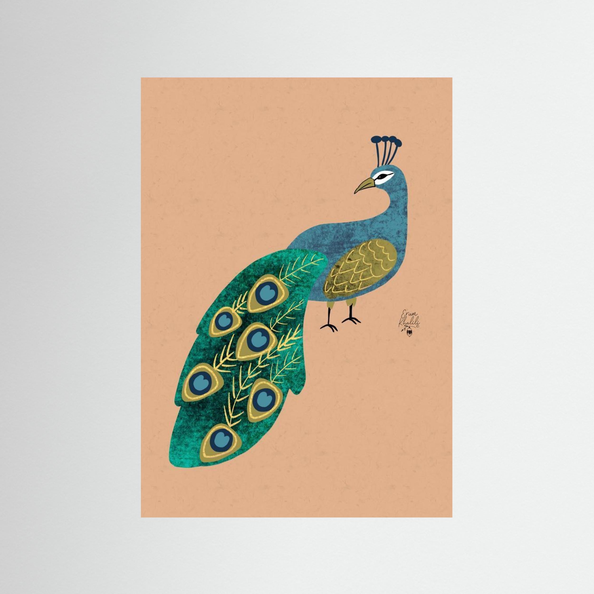Peacock Erum Khalili.png by Erum Khalili Fine Art Paper 
