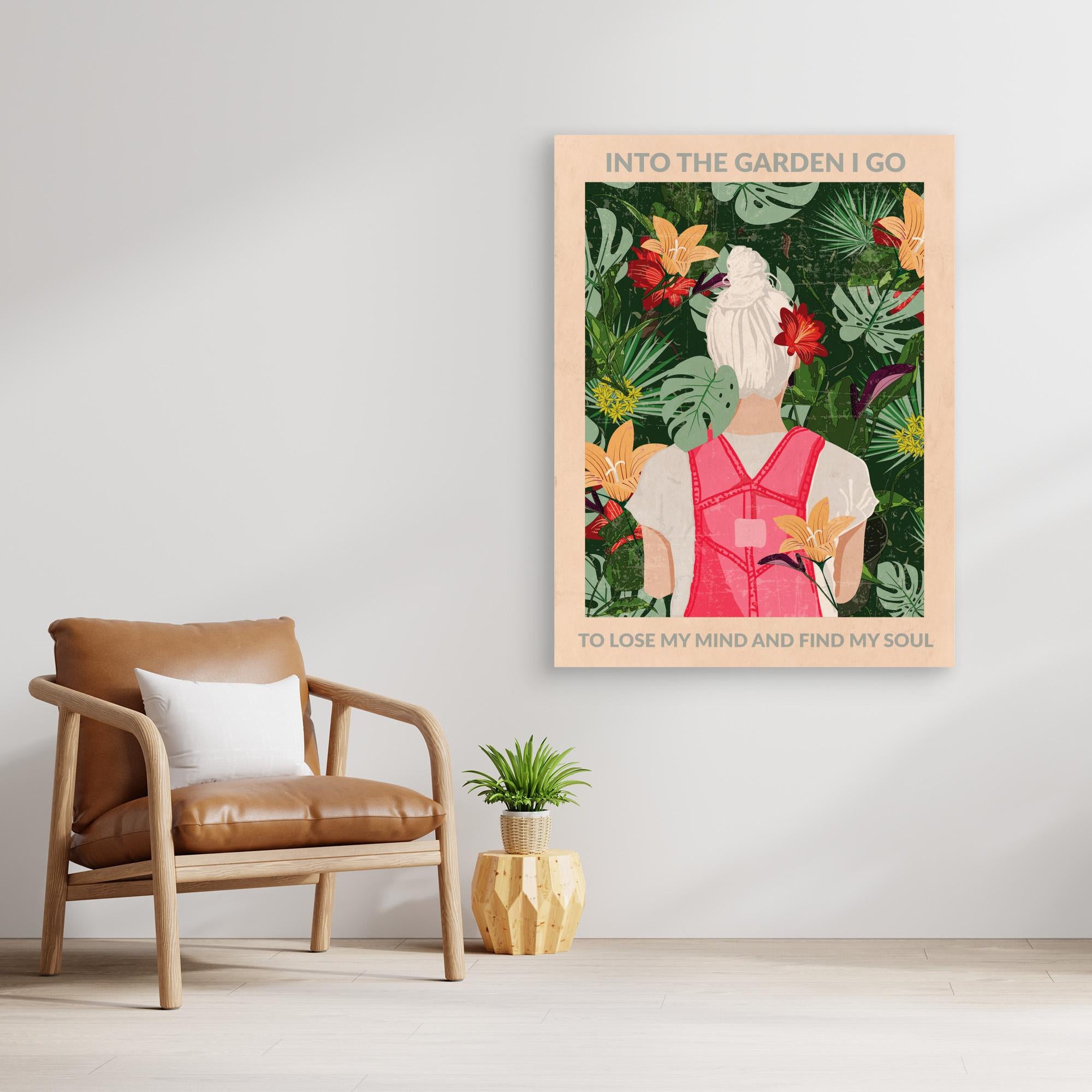 Into the Garden (grey) by Wall Chart Art Studio Canvas
