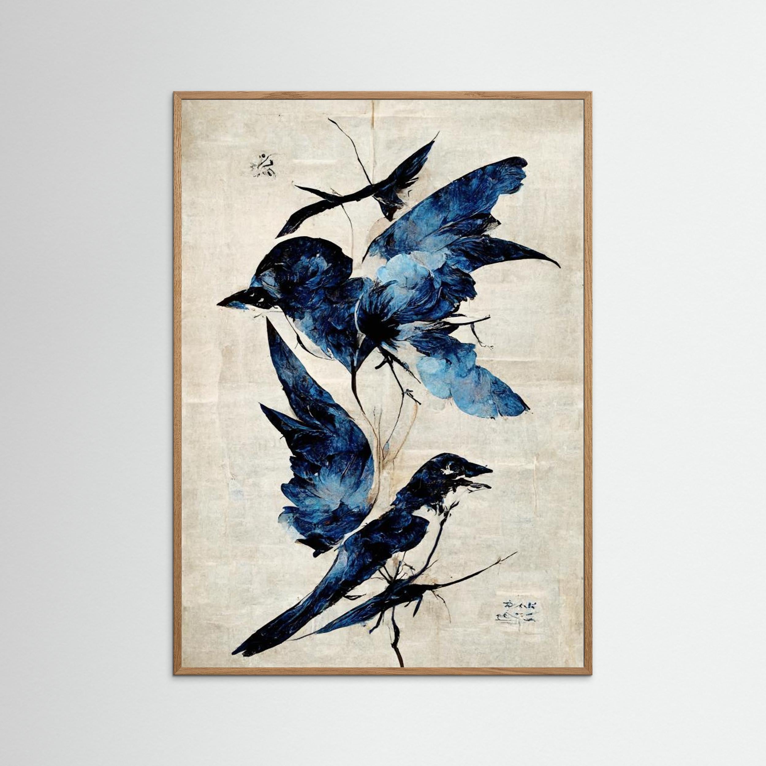 Blue Birds by Treechild Fine Art Paper