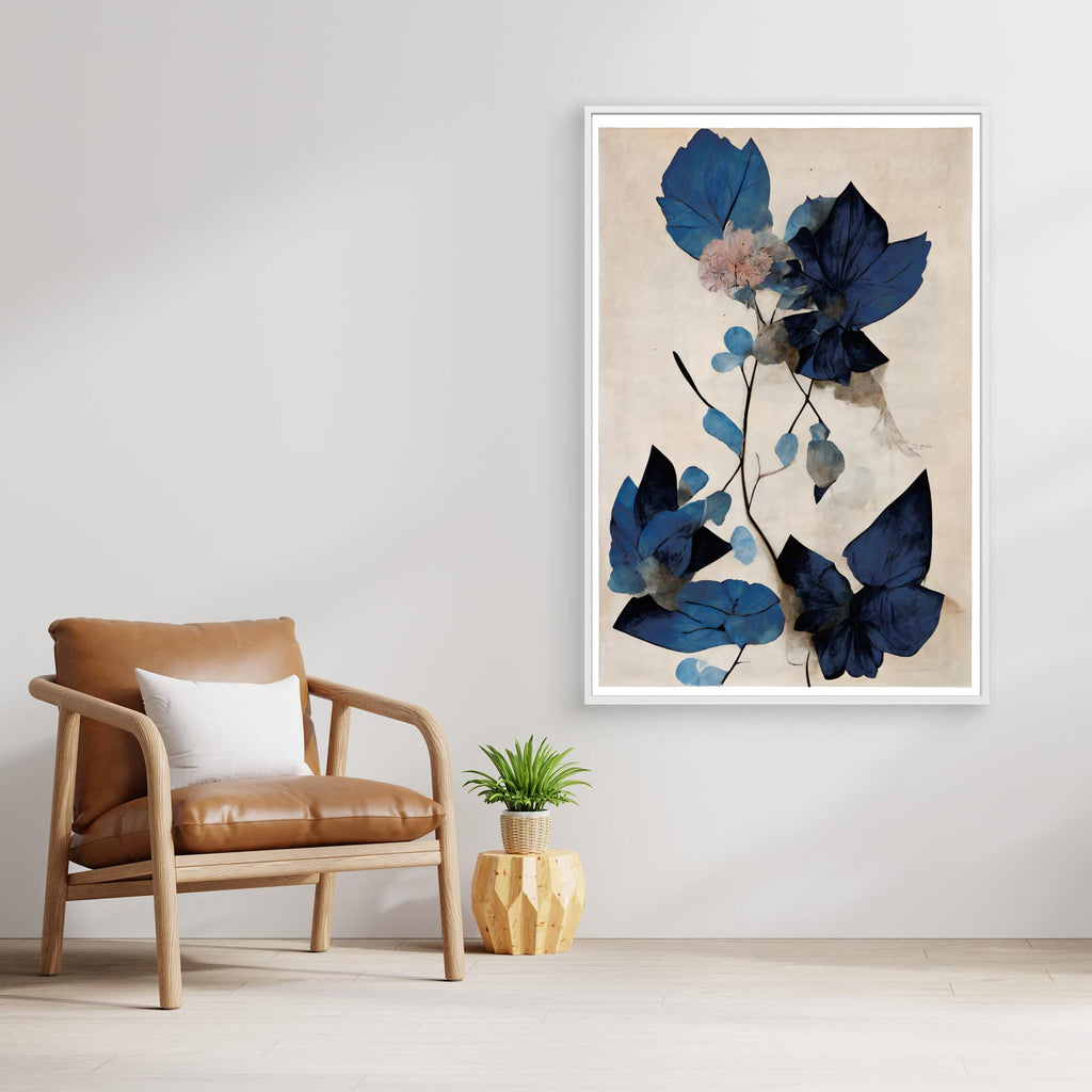 Blue Dry Flowers by Treechild Canvas
