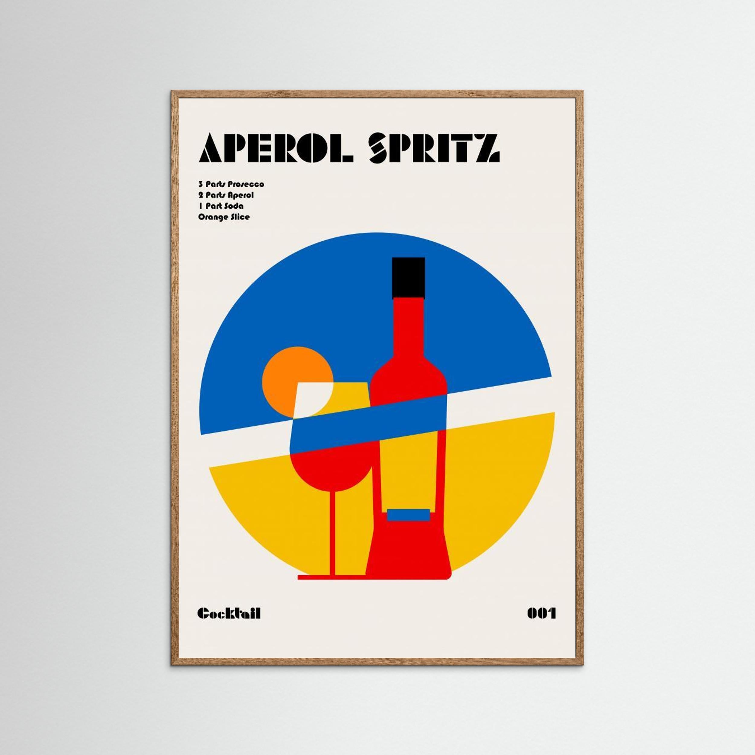 Aperol Spritz Cocktail Bauhaus Art Print by Retrodrome