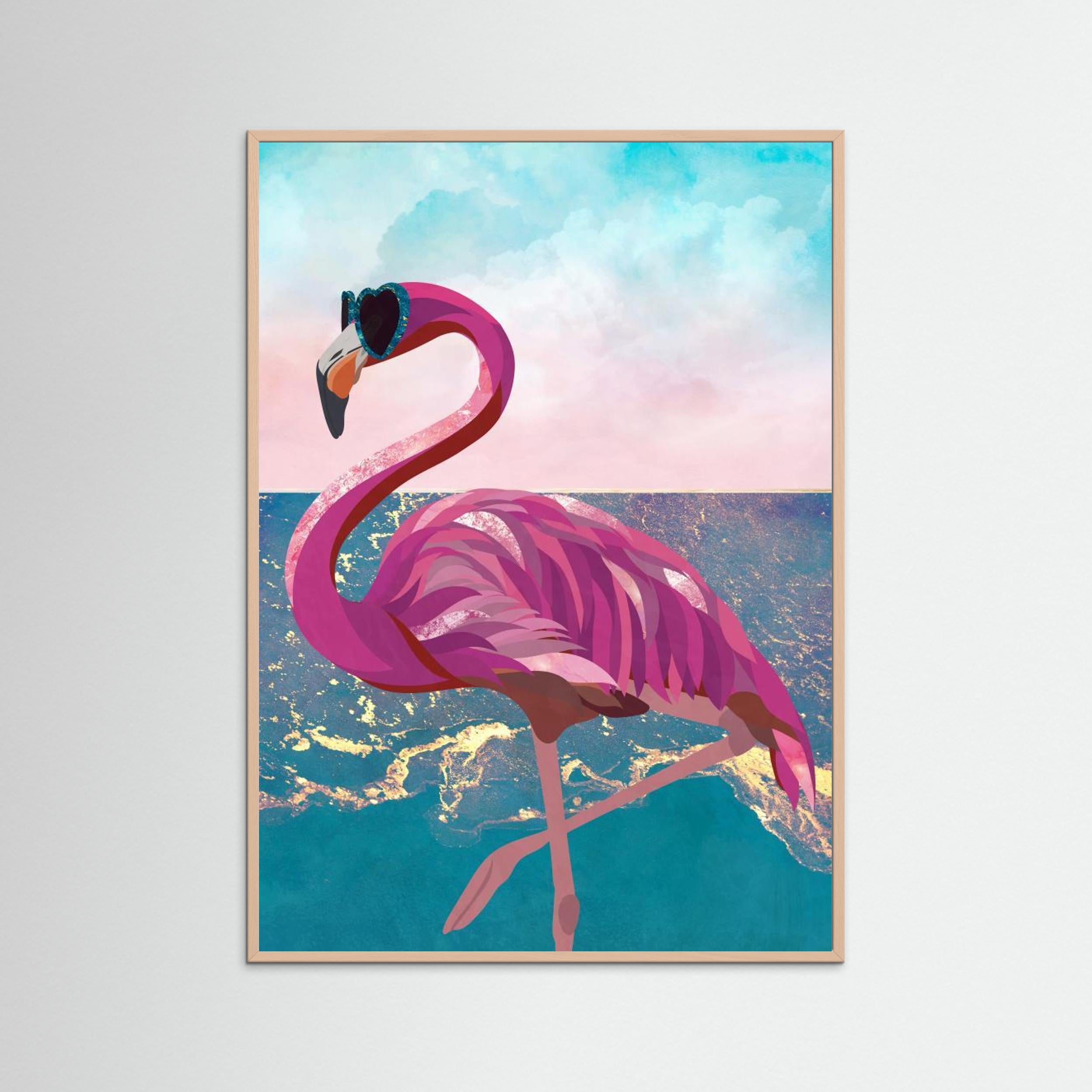 Flamingo goes to the beach by Sarah Manovski