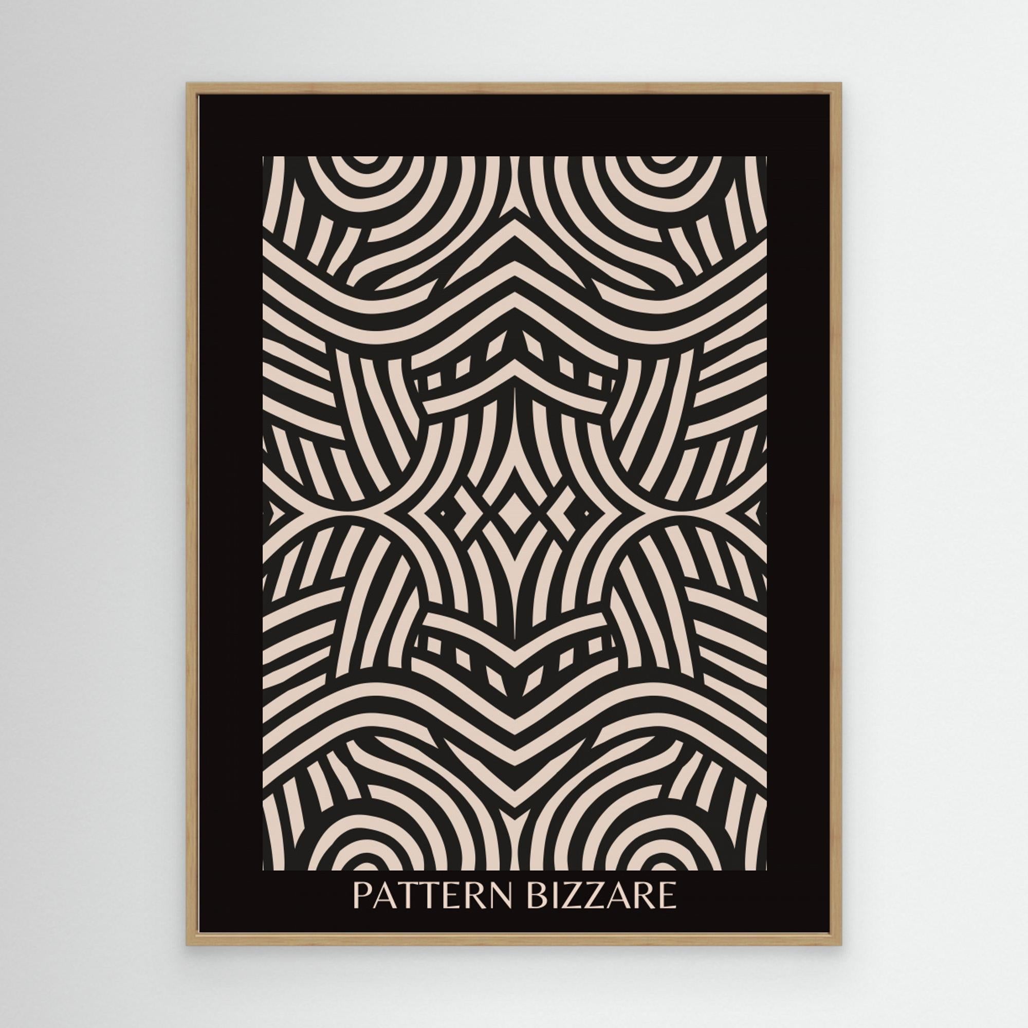 Black Pattern Bizarre 4 by Little Dean Canvas