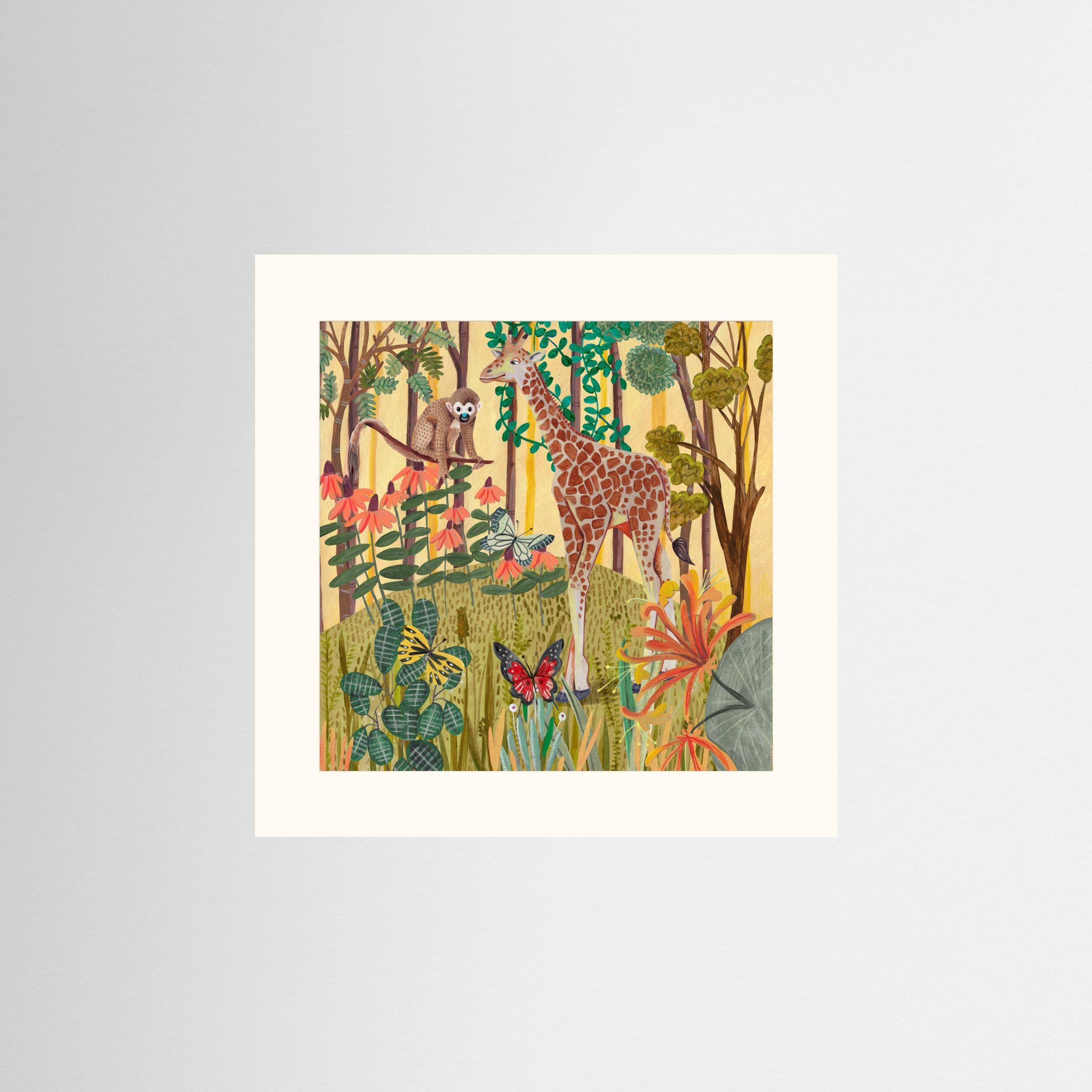 Giraffe in nature by Caroline Bonne Müller Fine Art Paper