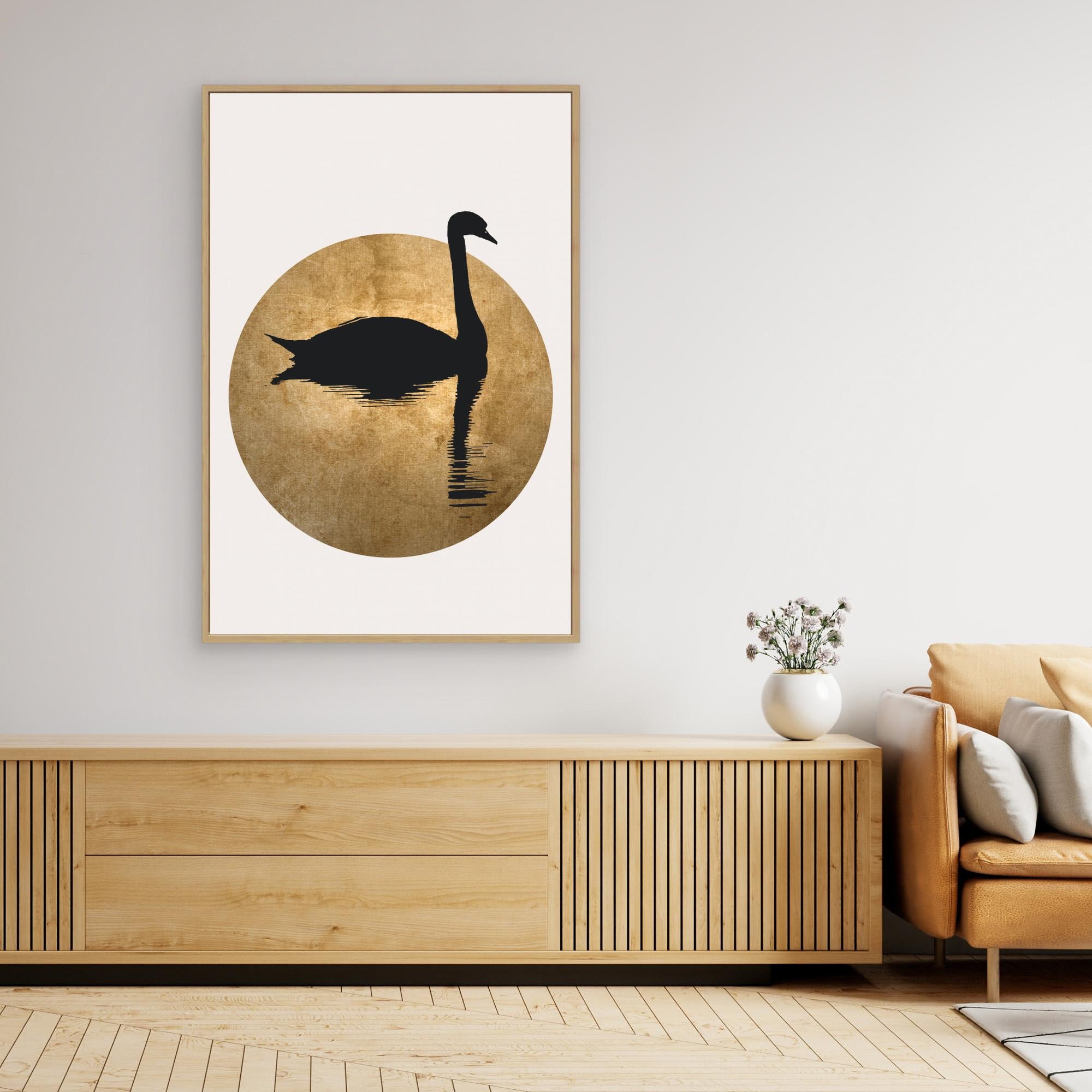 The Swan Gold by Kubistika Canvas