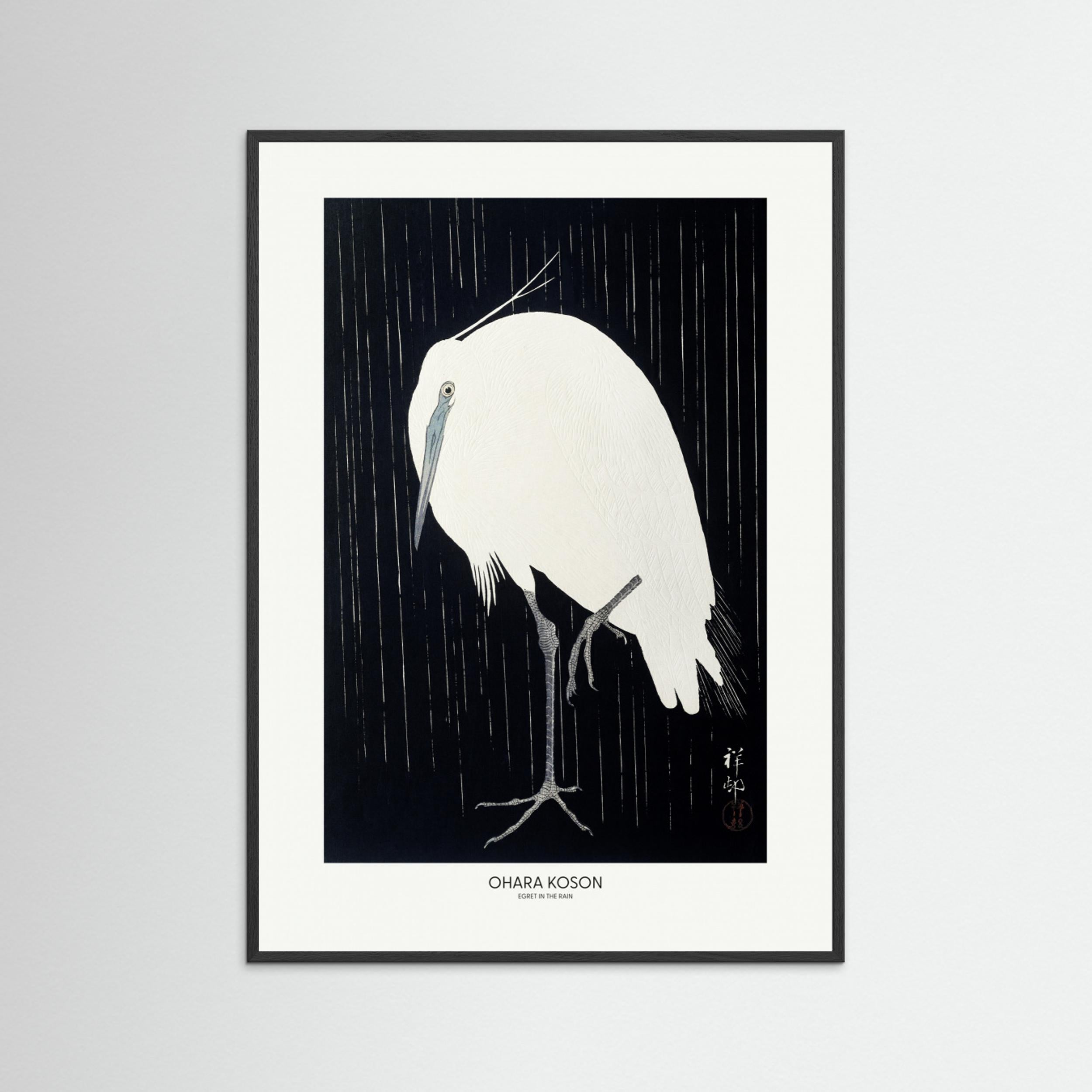 Egret In The Rain Fine Art Paper 