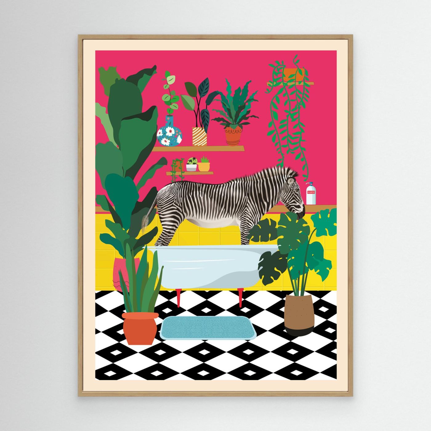 Zebra Bathtime by Wall Chart Art Studio Canvas
