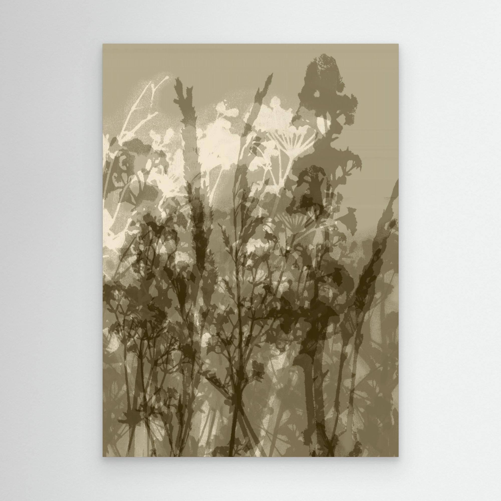Misty Meadow. Abstract Botanical Art No.1 by Dina Dankers  Canvas
