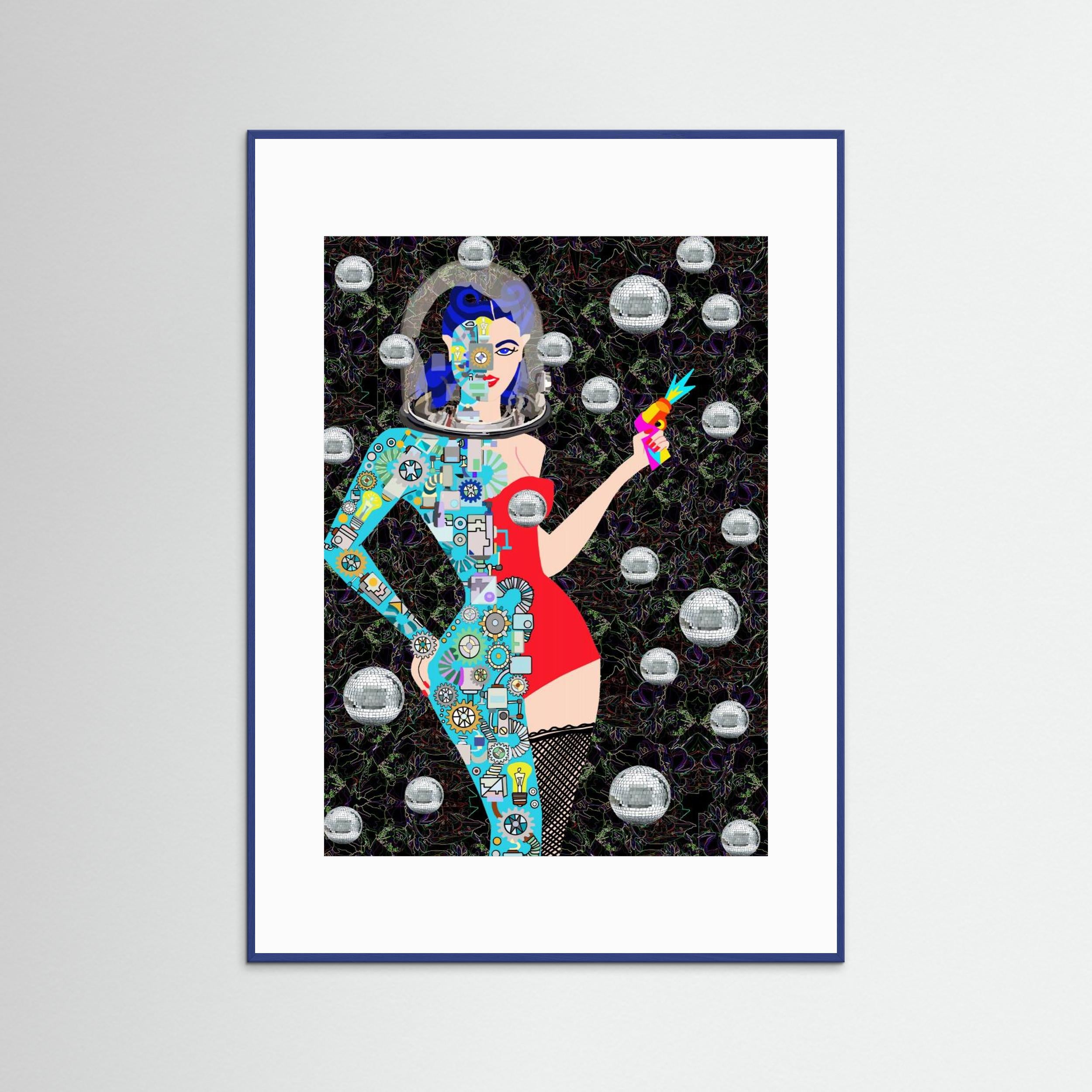 Disco Alien by Lynnda Rakos Fine Art Paper 