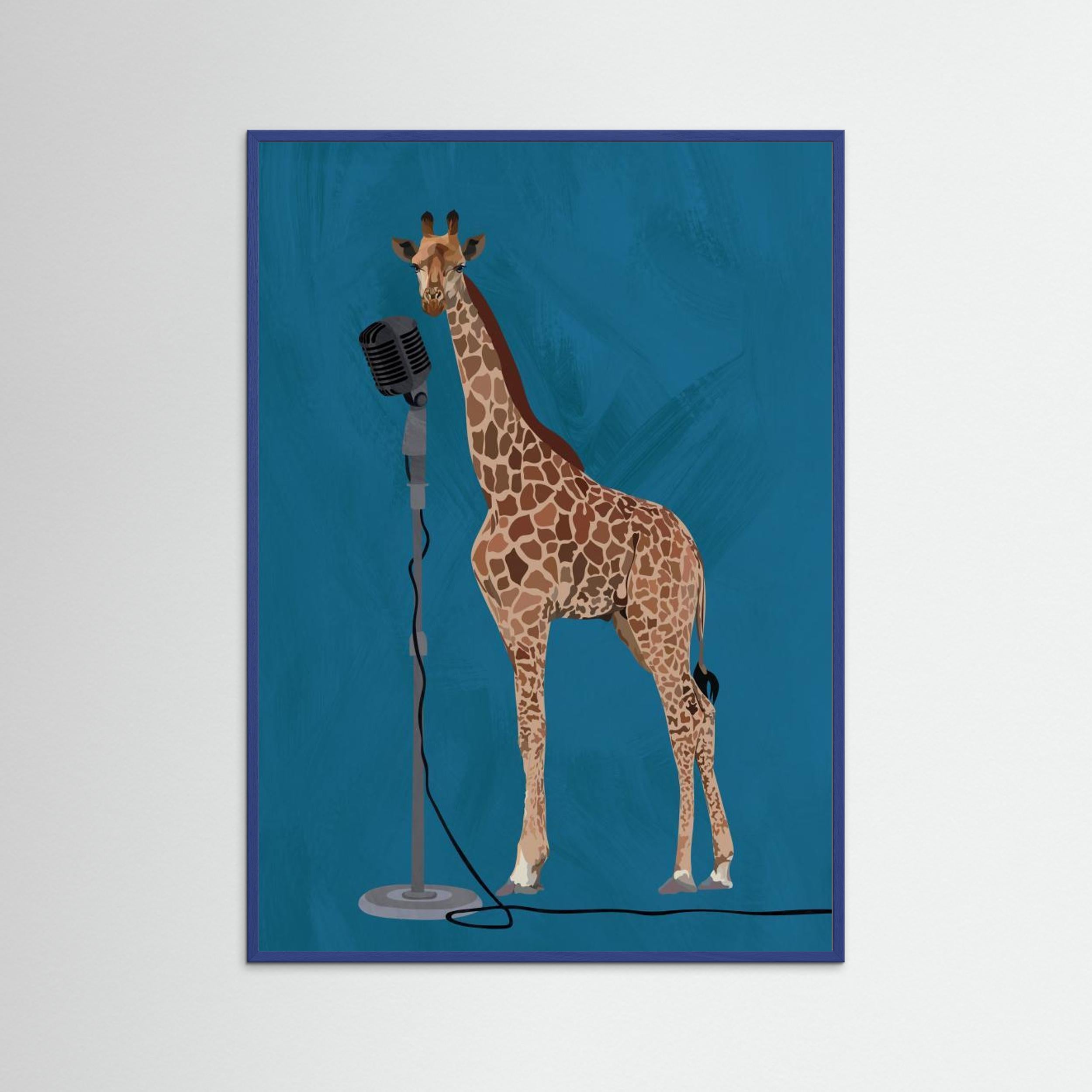 Giraffe Microphone Pink 2 01 by Sarah Manovski Fine Art Paper