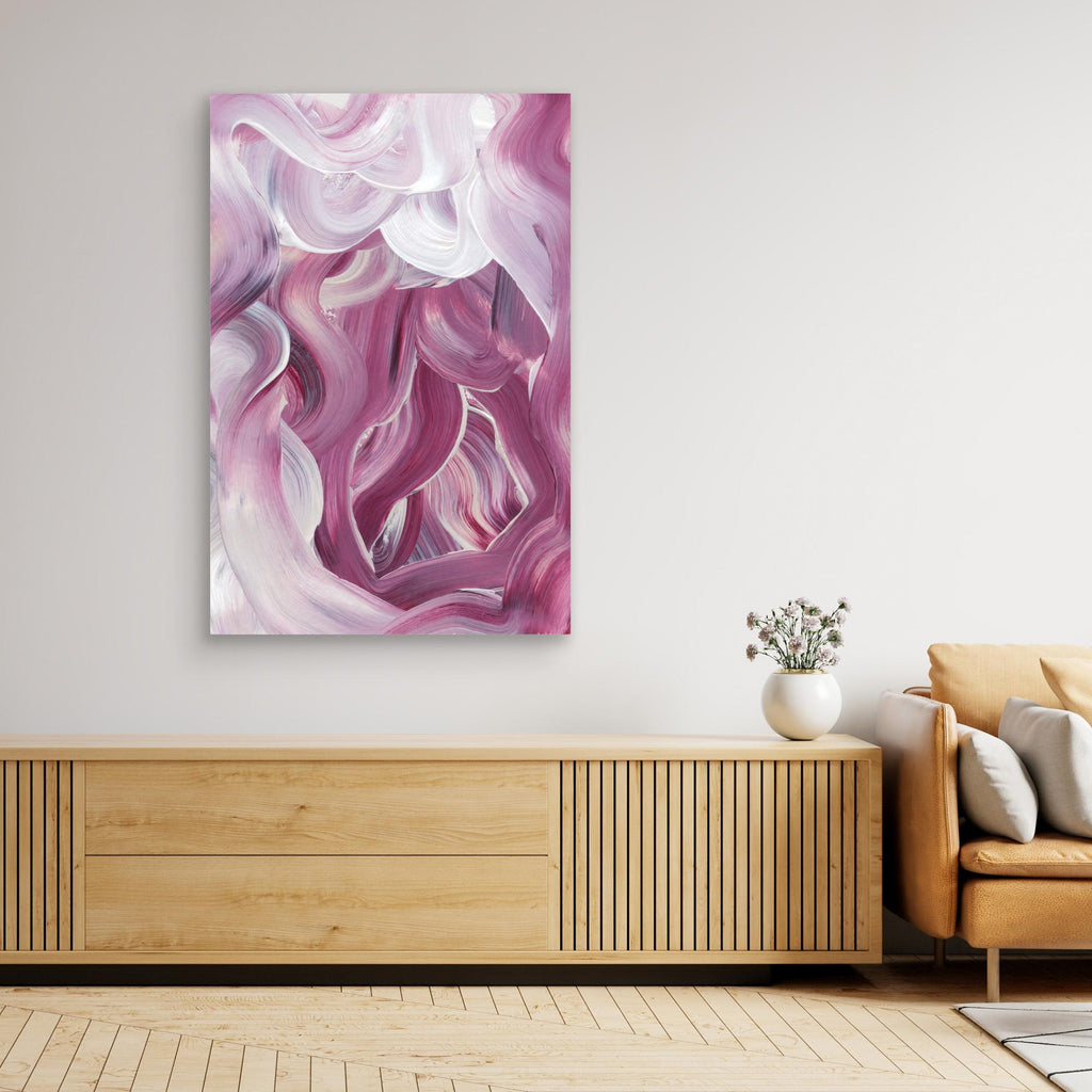 Expressive Pink and White Brushstrokes by Uplusmestudio