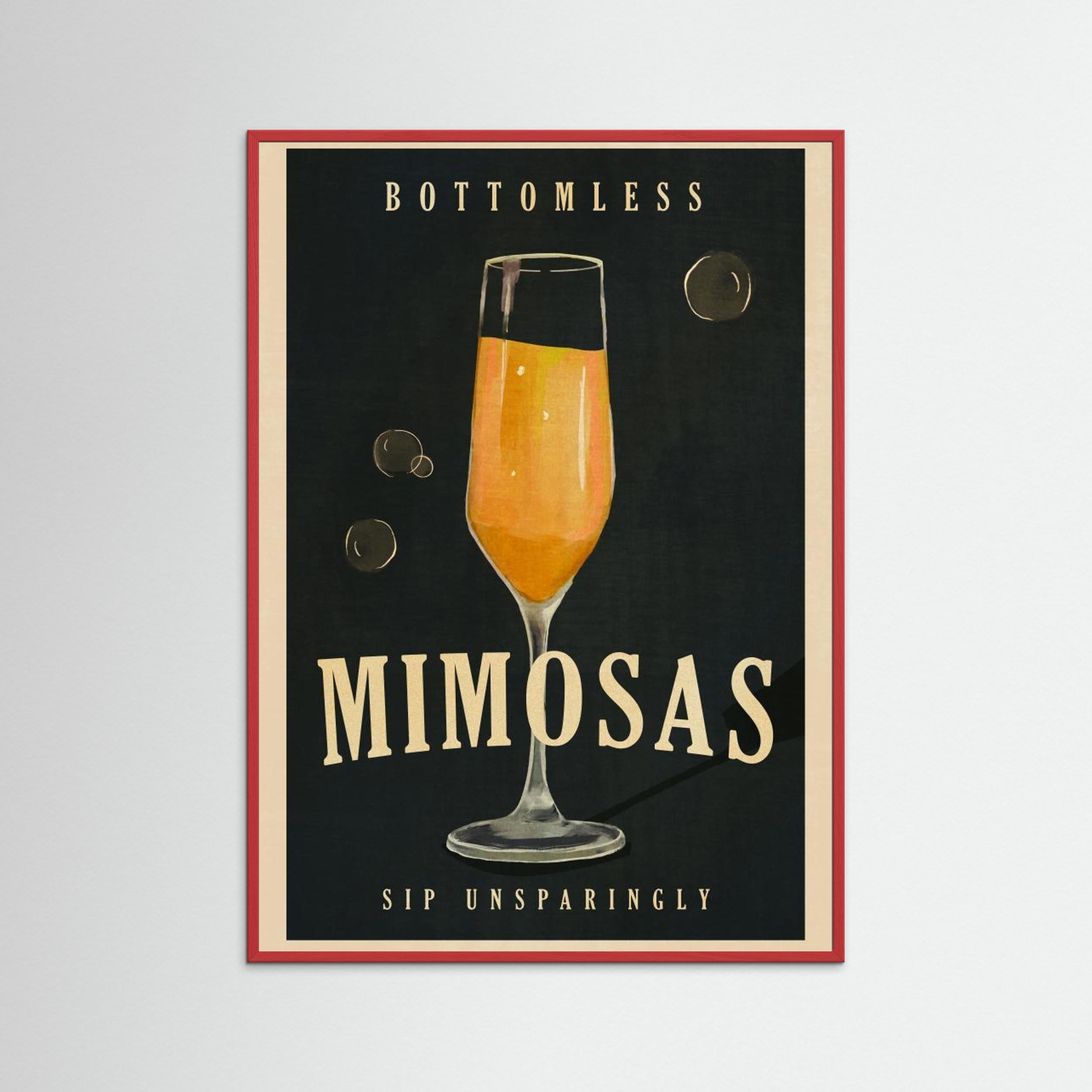 Bottomless Mimosas Art Deco Cocktail Bar Art by The Whiskey Ginger