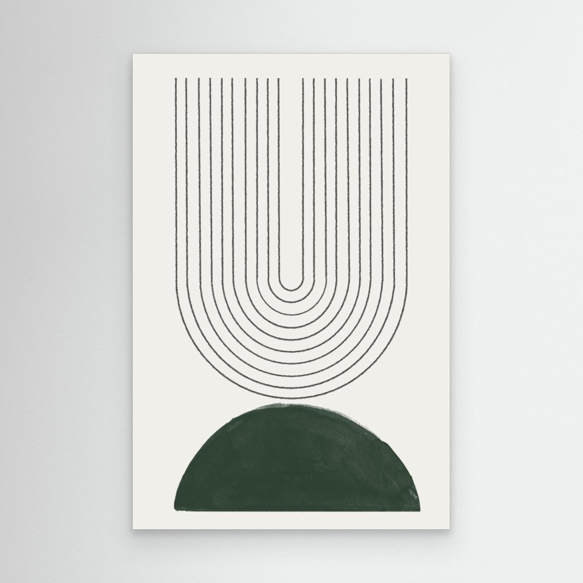 Green Mid Century Modern No.5 by The Miuus Studio Canvas