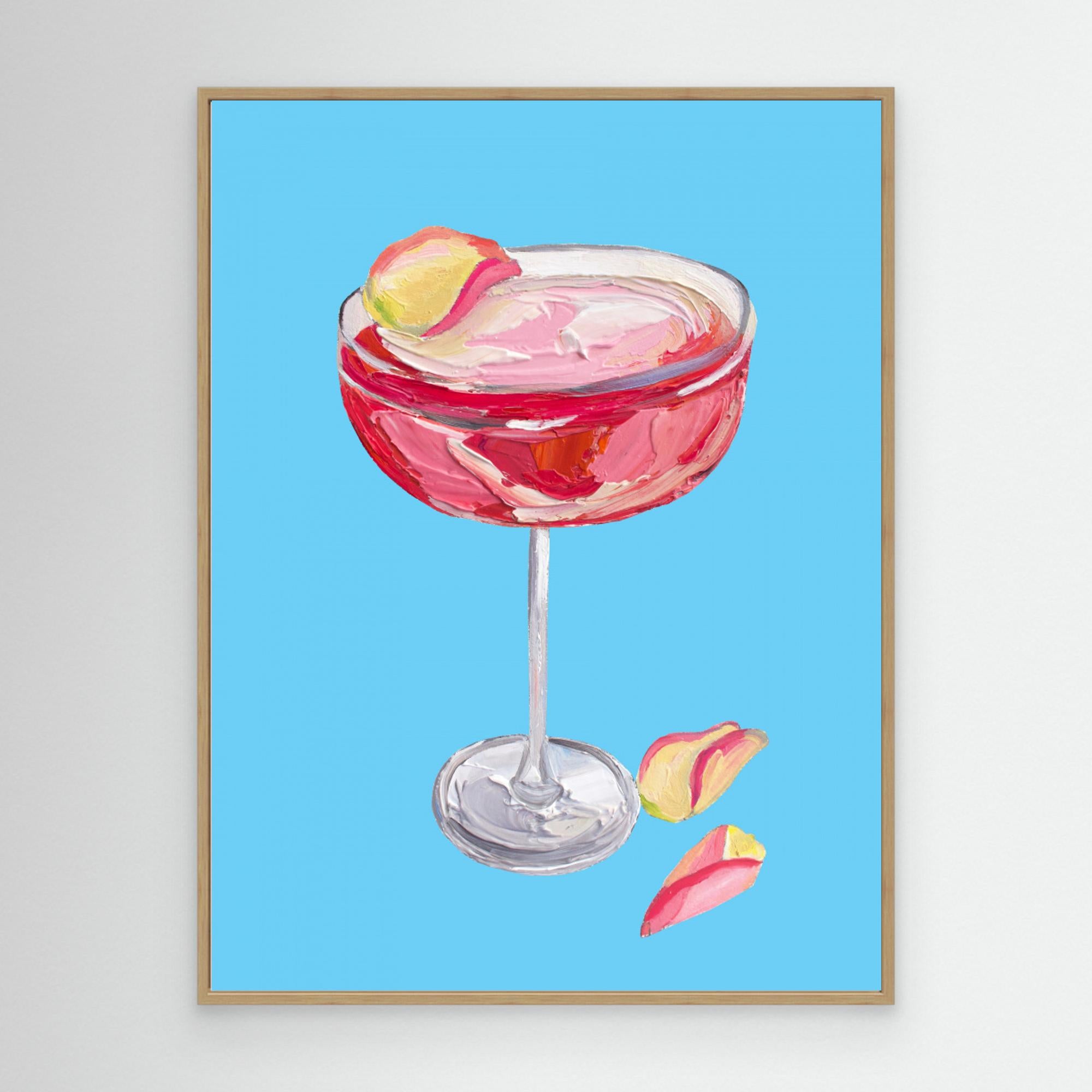 Sparkling Rose Gin Cocktail by Alice Straker Canvas