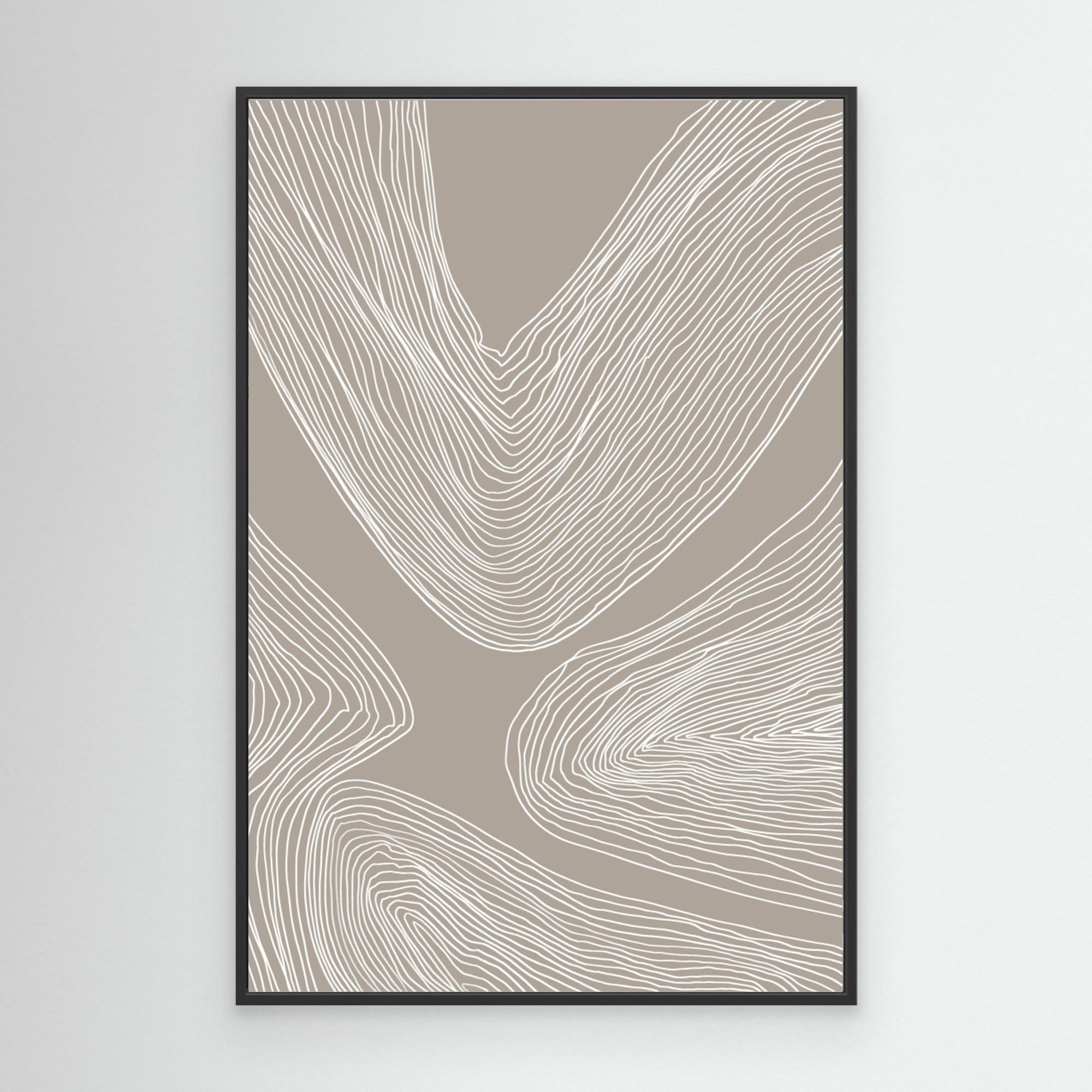 Flowing Contours Line Art by Melloi Art Prints Canvas