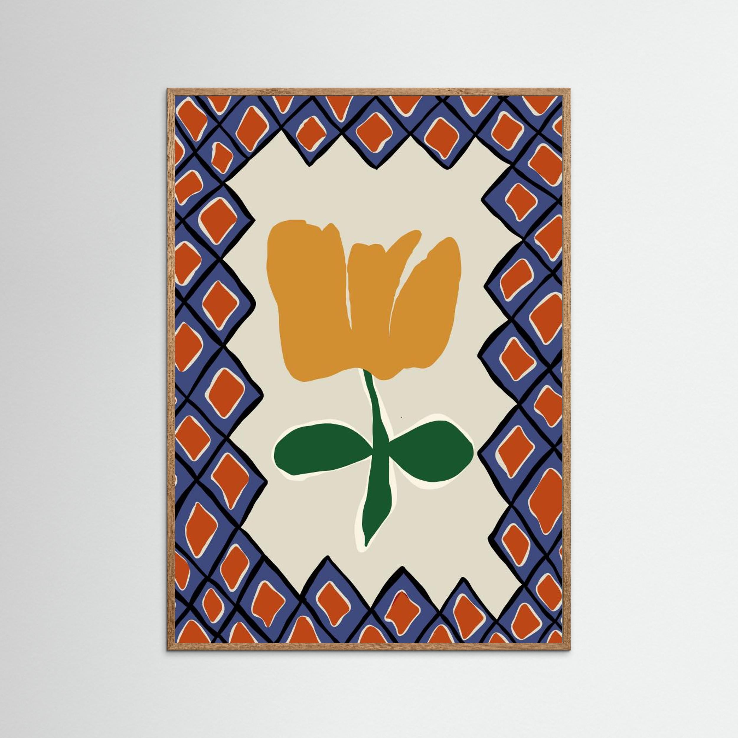 Petal plaid playtime II by Miho Art Studio Fine Art Paper 