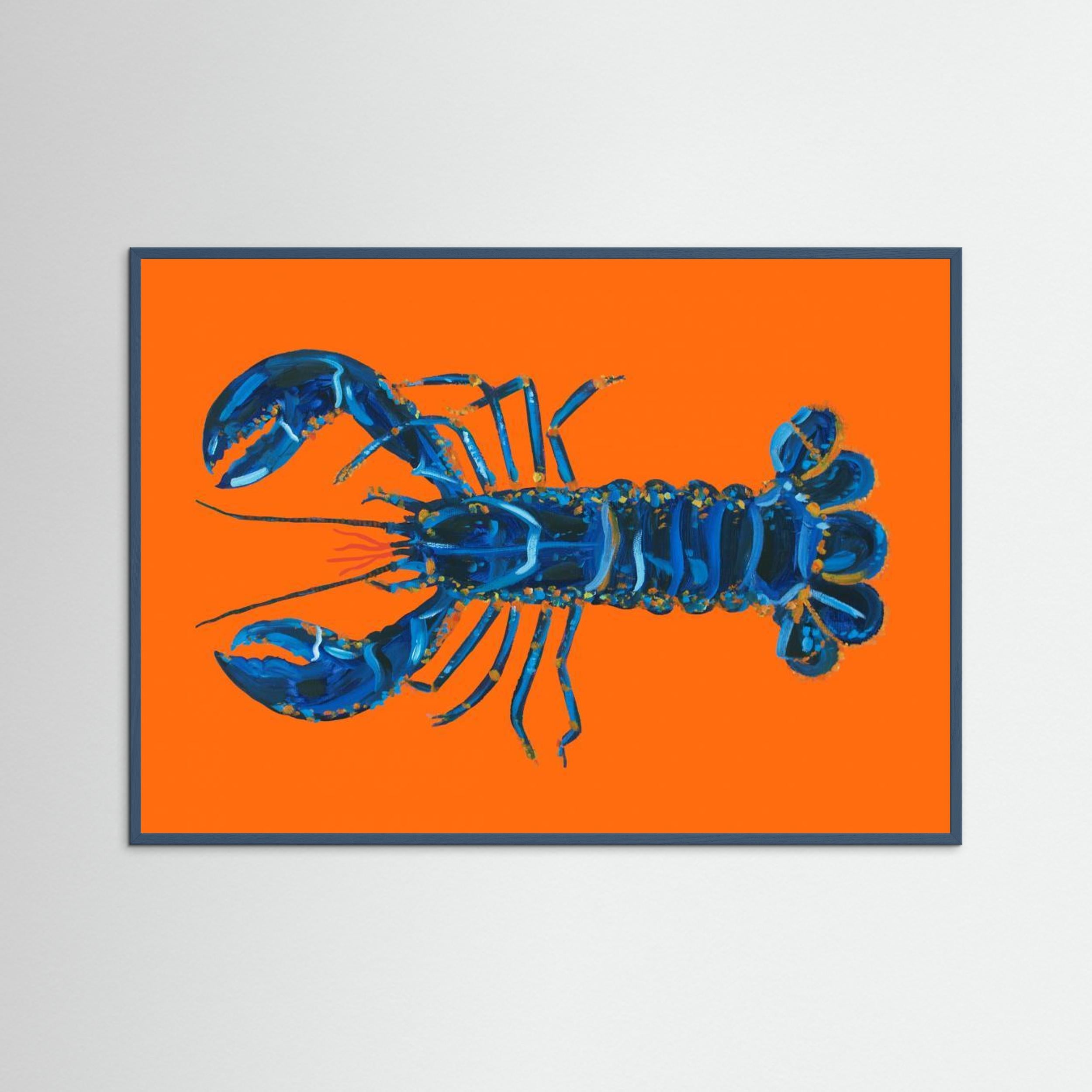 Lobster On Orange by Alice Straker Fine Art Paper 