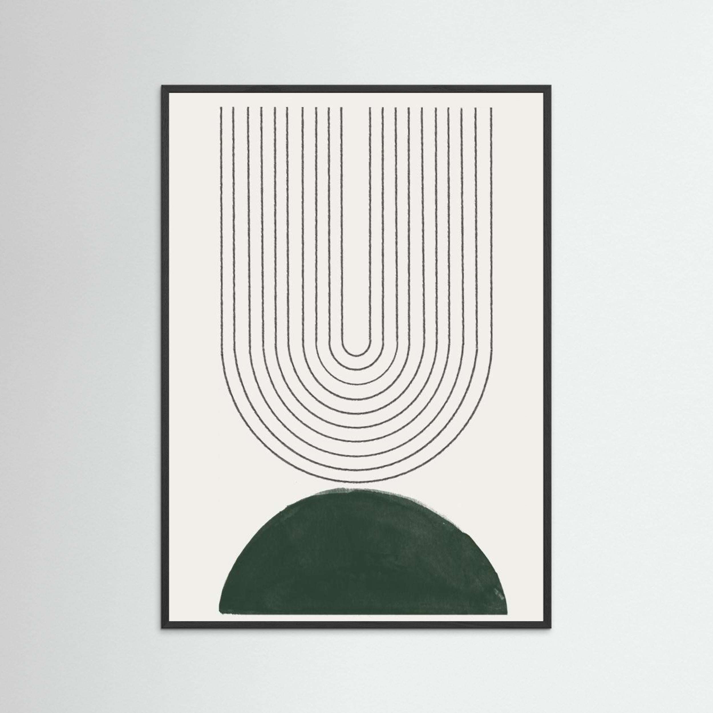 Green Mid Century Modern No.5 by The Miuus Studio Fine Art Paper