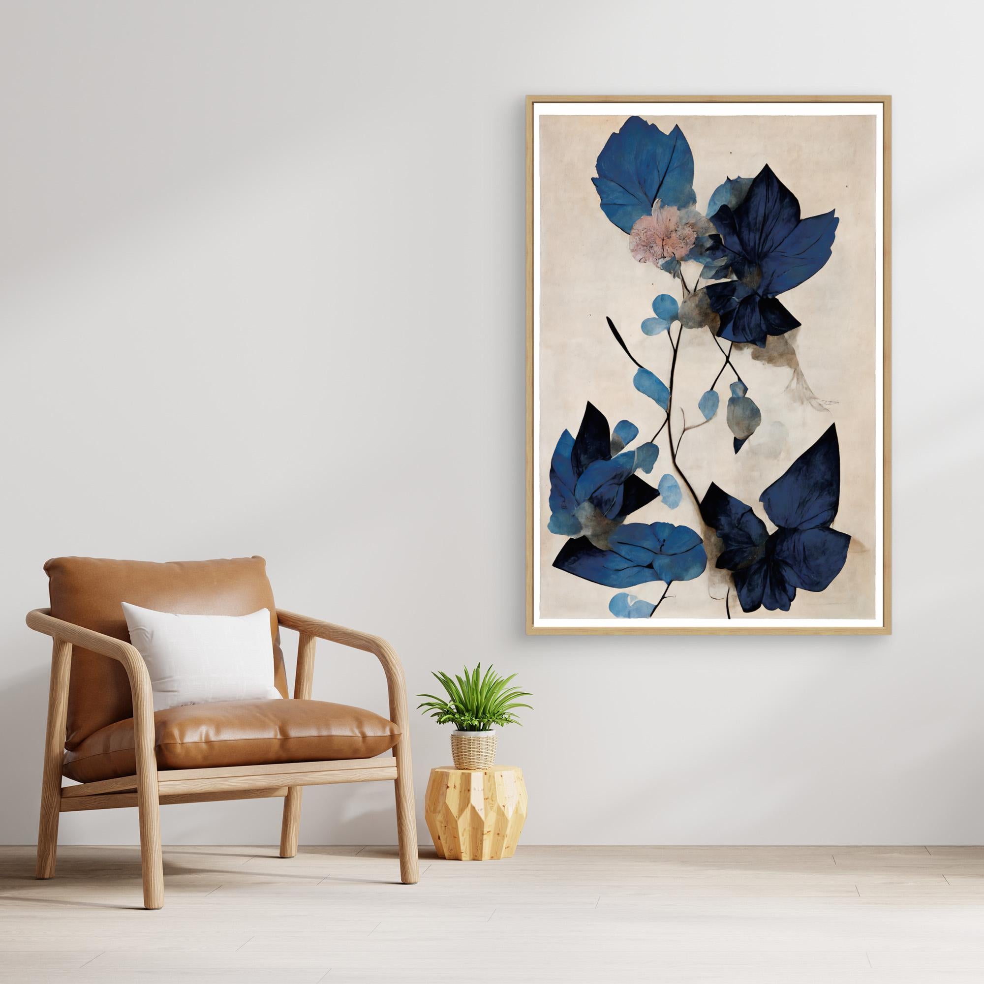 Blue Dry Flowers by Treechild Canvas