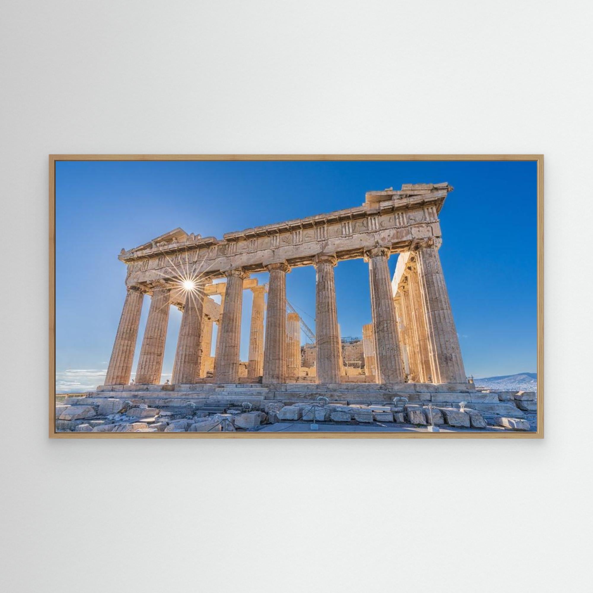The Acropolis of Athens and Helios (Sun) by Michael Kalika Canvas