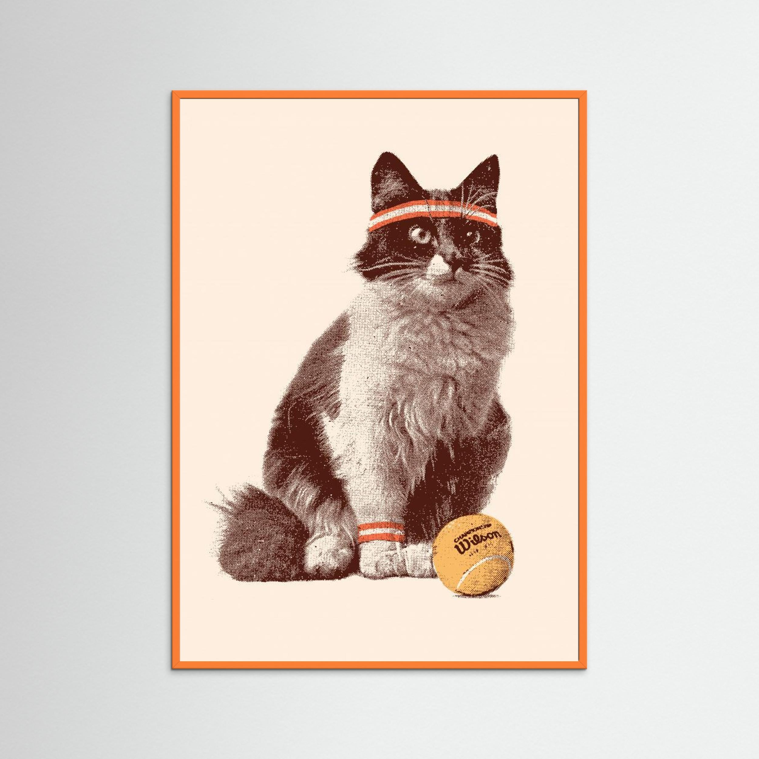 Chat Tennis by Florent Bodart Fine Art Paper